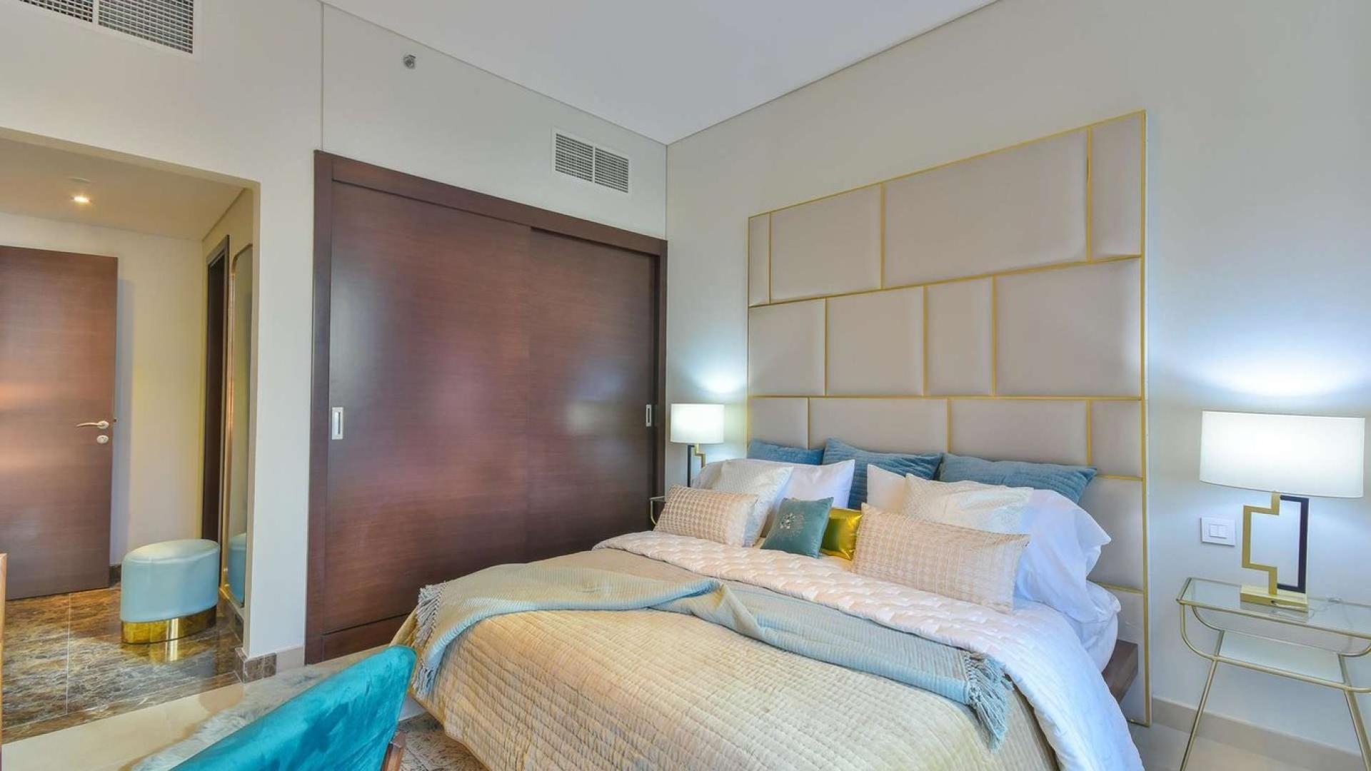 Stylish studio apartment interior at Sparkle Towers, Dubai Marina for sale
