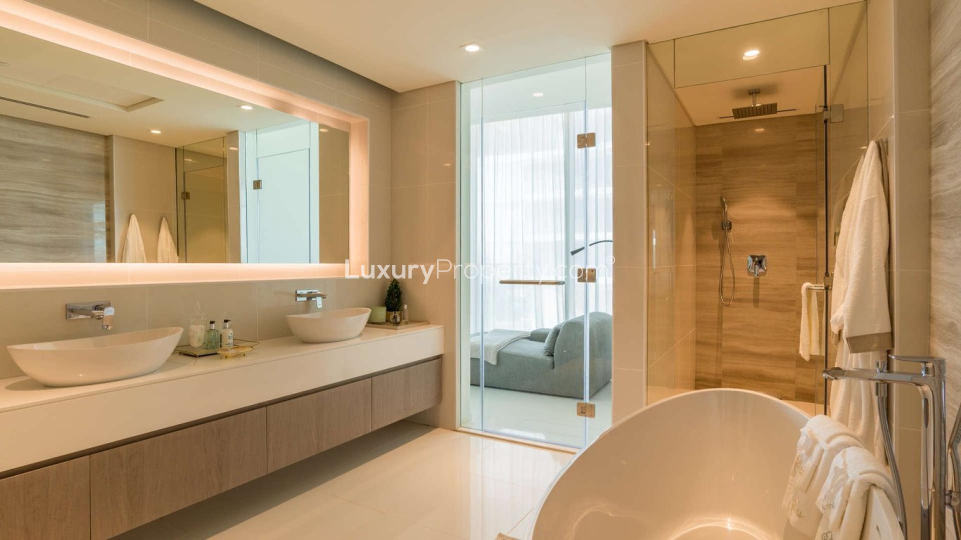 Exquisite penthouse interior with panoramic Palm Jumeirah views, Serenia Residences, luxury design