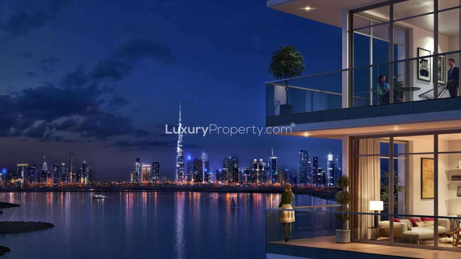 Luxurious lobby of four-bedroom apartment for sale at The Cove, Dubai Creek Harbour