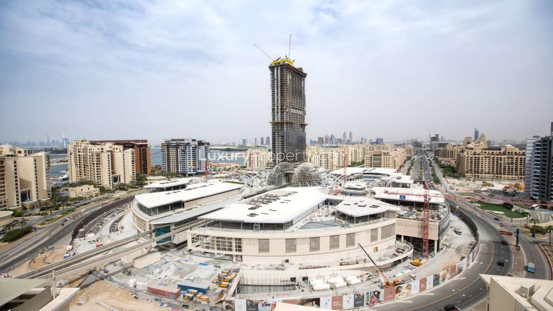 Studio apartment interior at The Palm Tower, Palm Jumeirah, with luxury furnishings