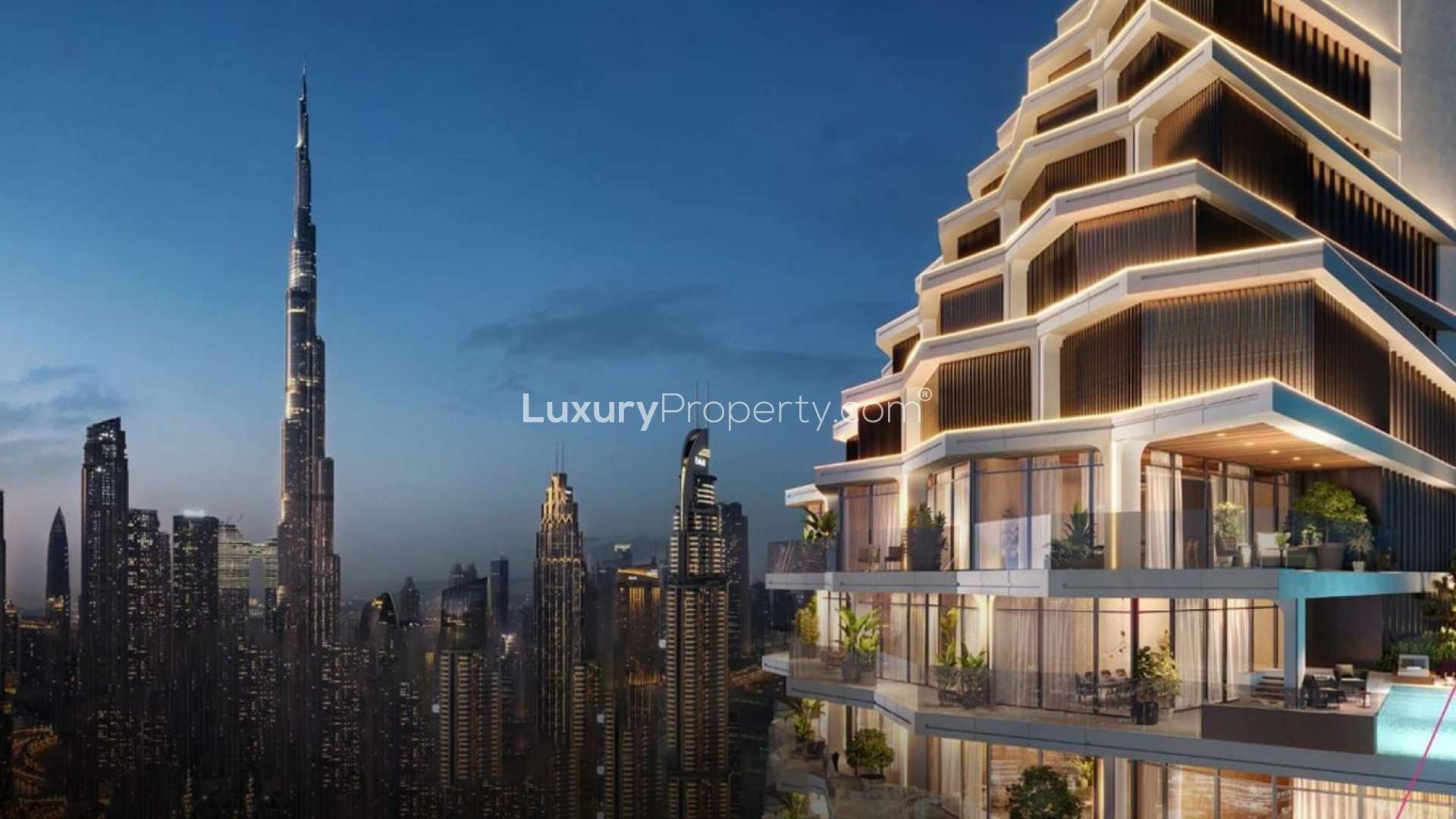Studio apartment in W Dubai Downtown Residences with city skyline view for sale