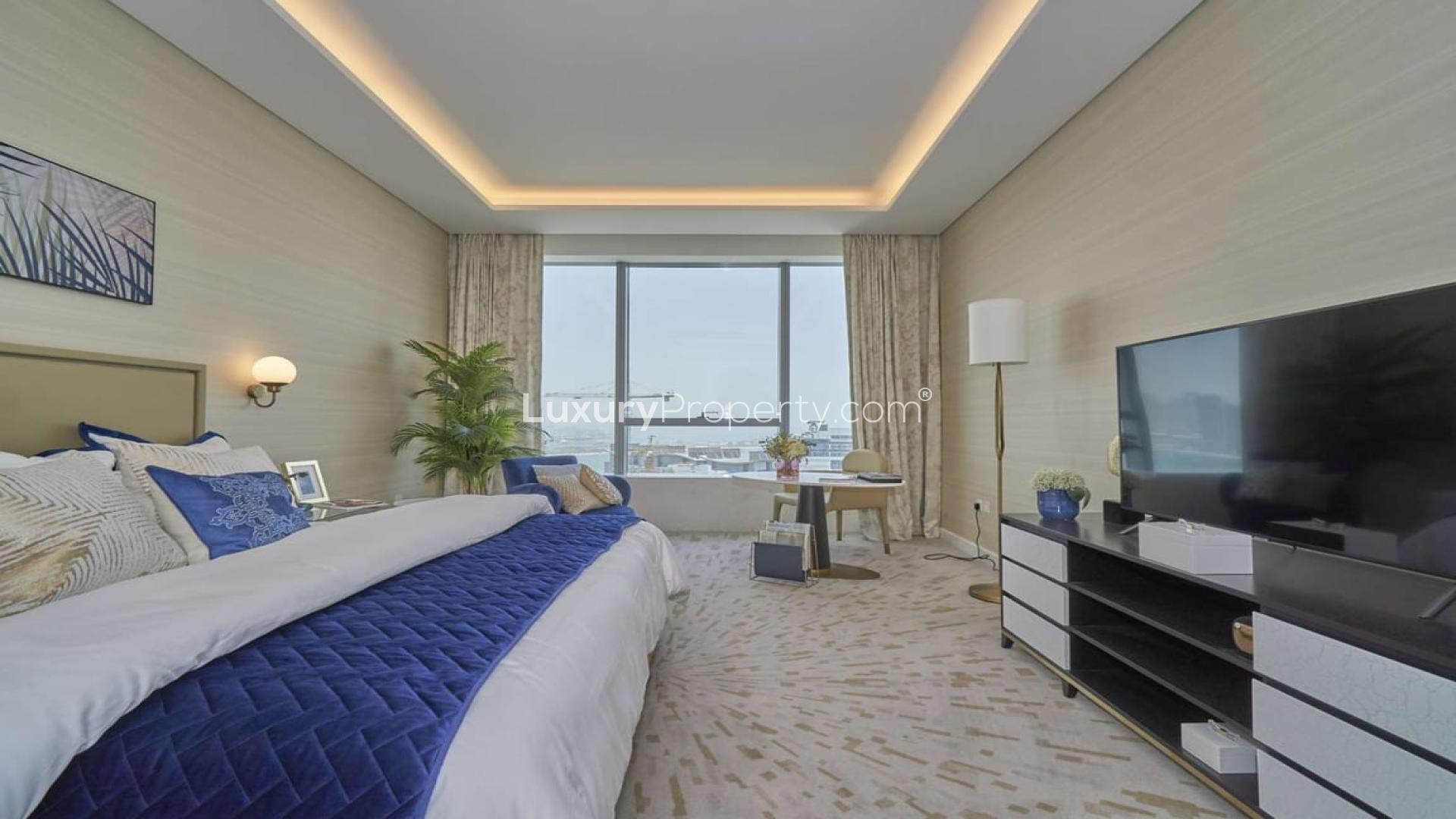 Studio apartment interior in The Palm Tower, Palm Jumeirah, Dubai. Cozy and modern design