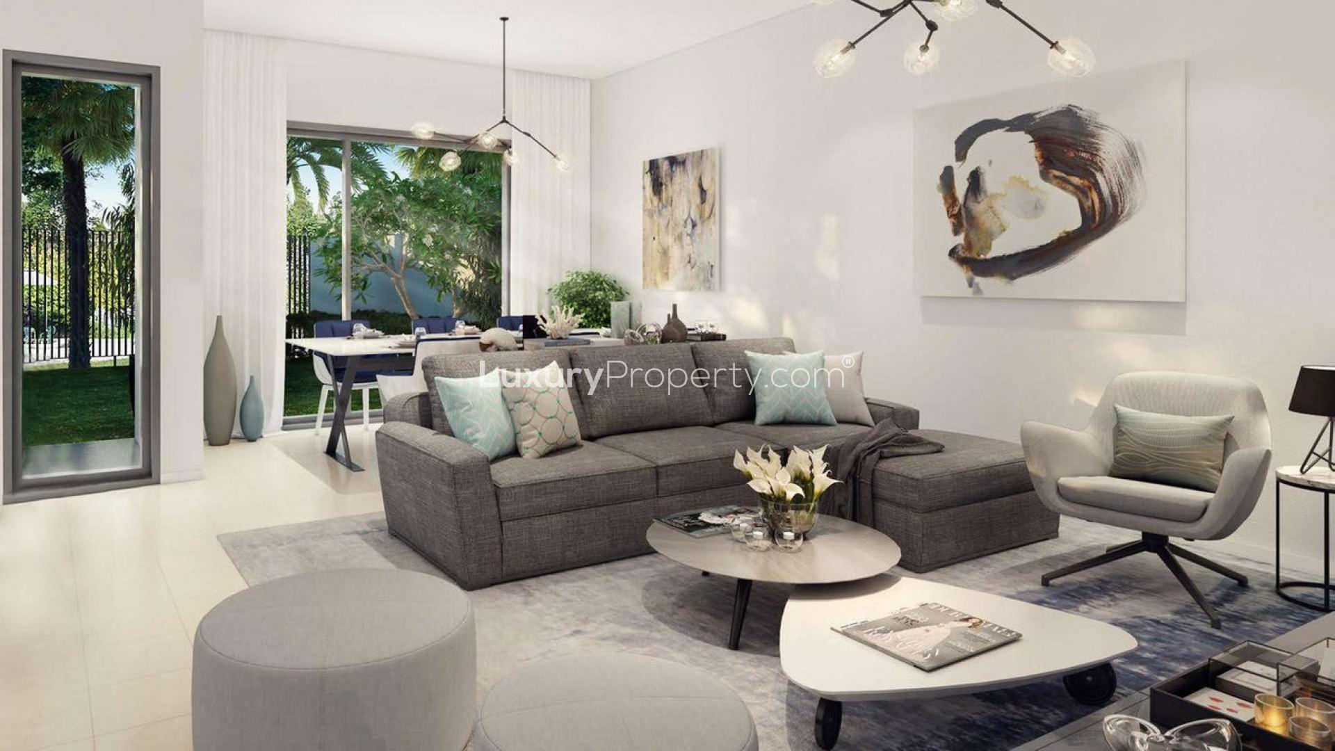 Modern townhouse exterior in Saffron by Emaar, Emaar South, Dubai South community