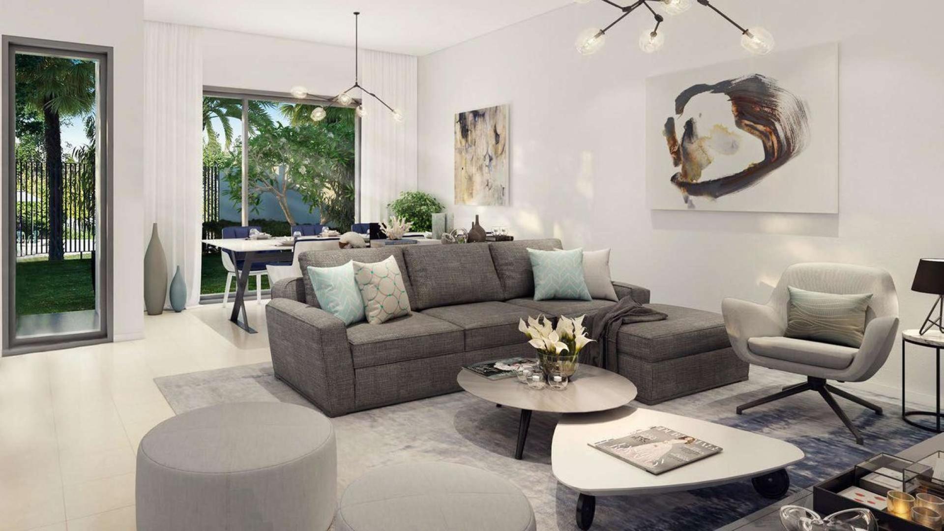 Modern townhouse exterior in Saffron by Emaar, Emaar South, Dubai South community