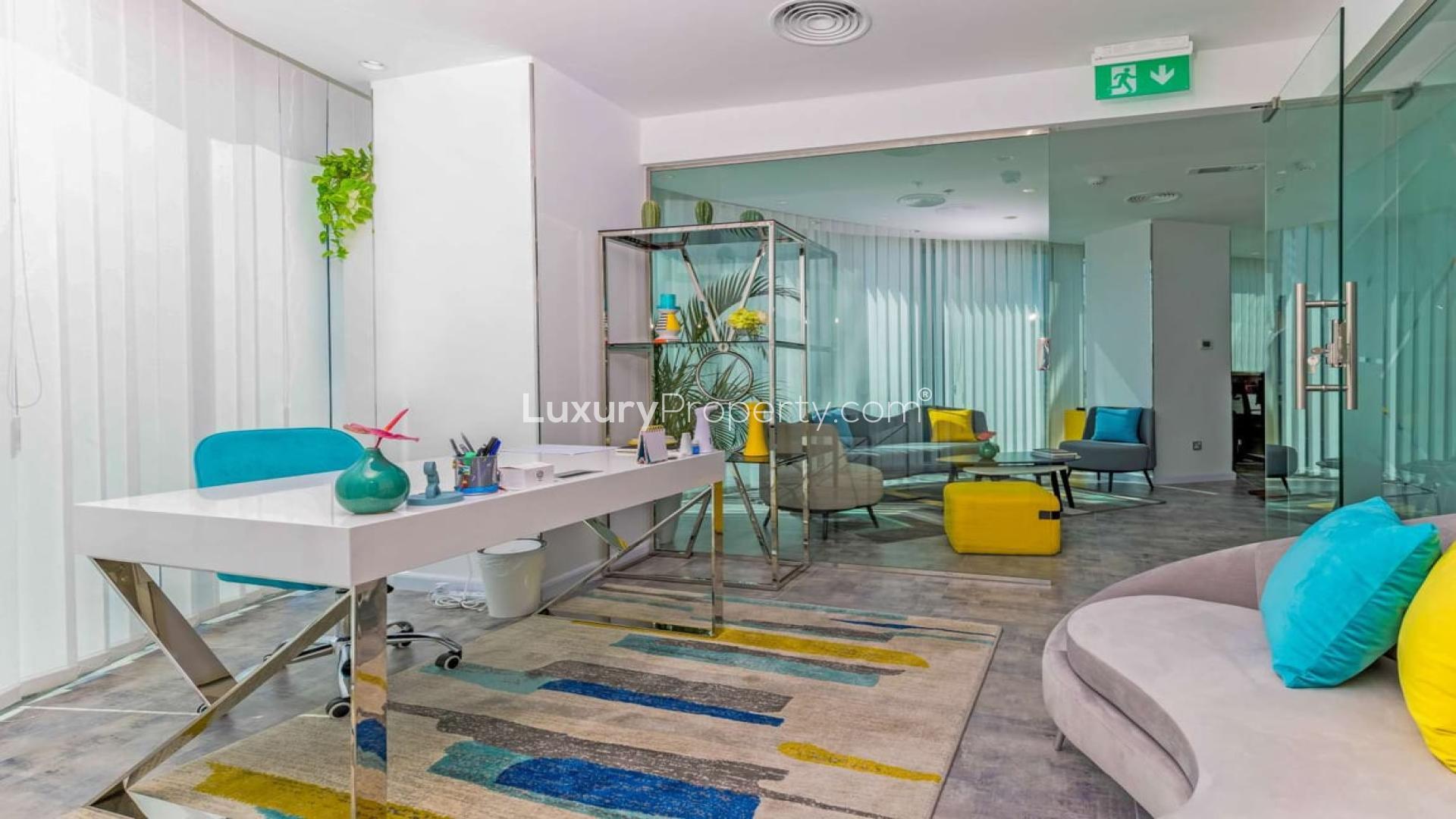 Modern office in Binary Tower, Business Bay with canal views and stylish interior design