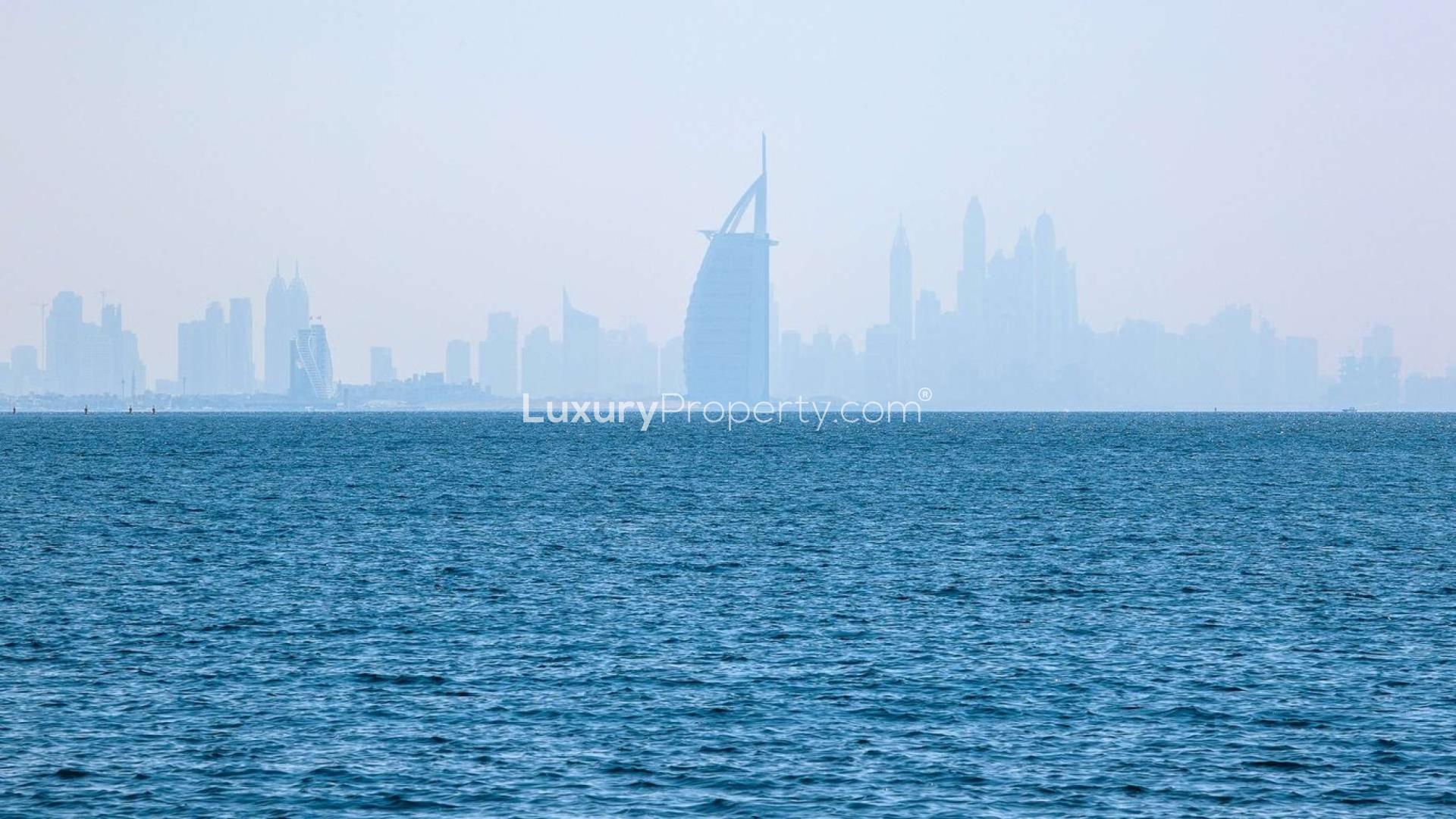 Prime beachfront residential plot with skyline view on Jumeirah Bay Island, Dubai for sale