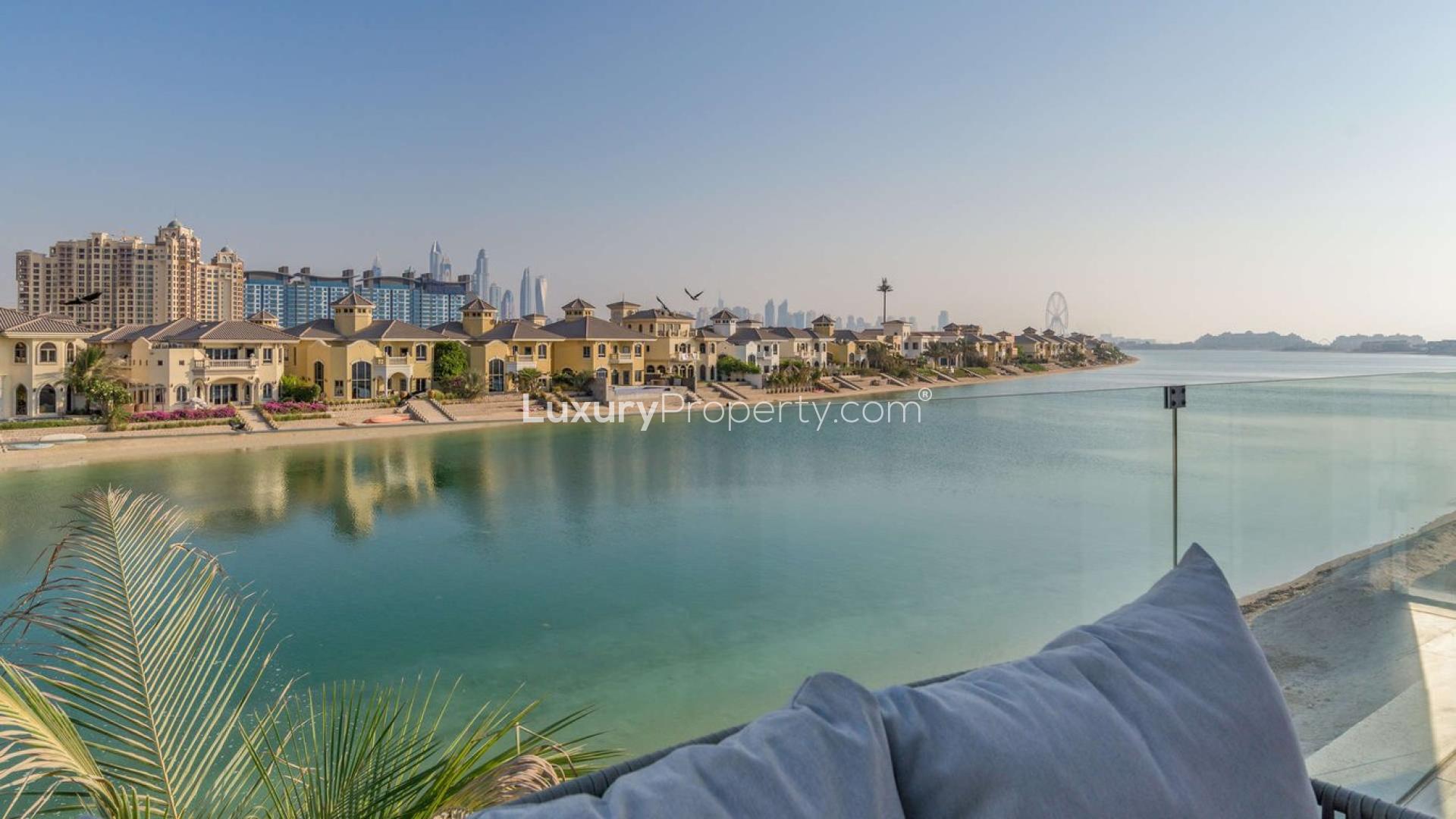 Waterfront view from residential plot on Frond N, Palm Jumeirah, Dubai