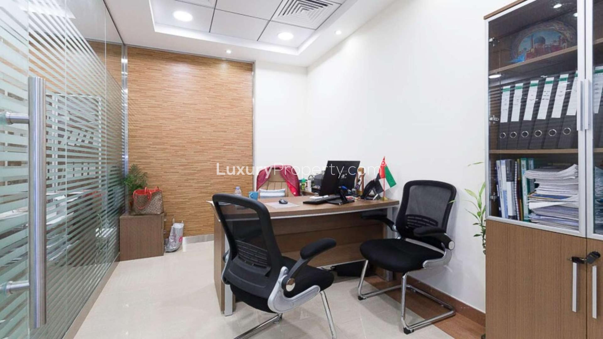 Fully furnished office reception in Bay Square, Business Bay, available for sale