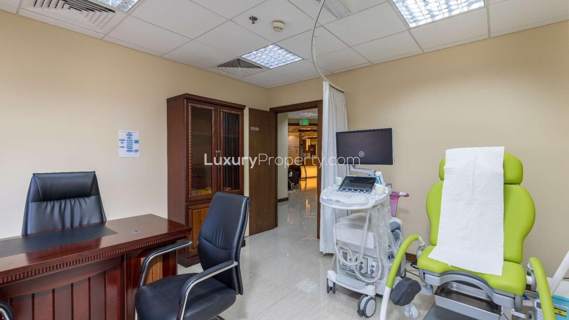 Reception area of outpatient clinic for sale in Dubai Healthcare City, Ibn Sina Building