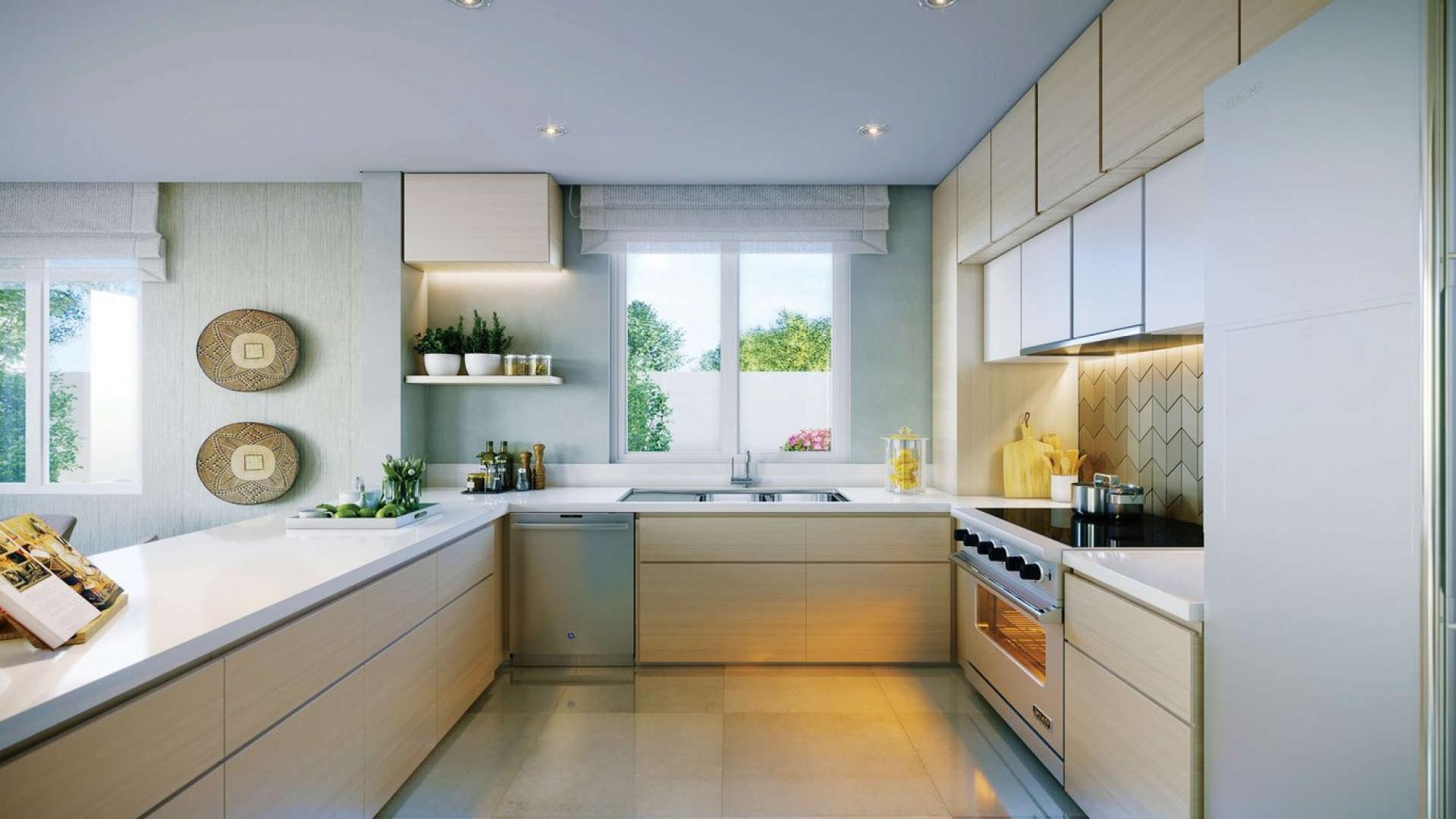 Elegant living room in Spanish style villa, Villanova, Dubailand, with modern decor and lighting