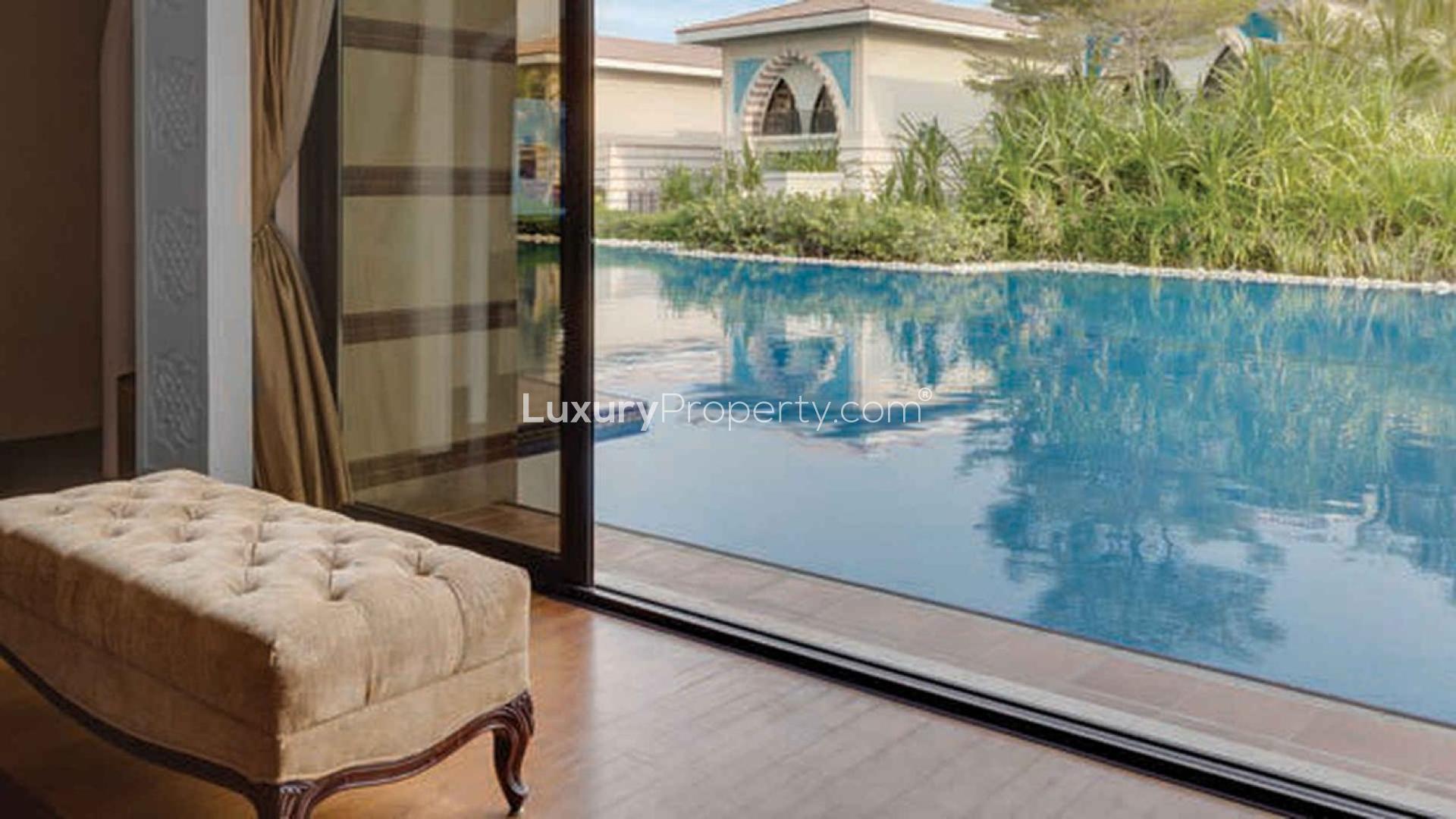 "Luxurious Jumeirah Zabeel Saray villa exterior on Palm Jumeirah, The Crescent community.",Studio villa with pool view at Jumeirah Zabeel Saray Residences, Palm Jumeirah