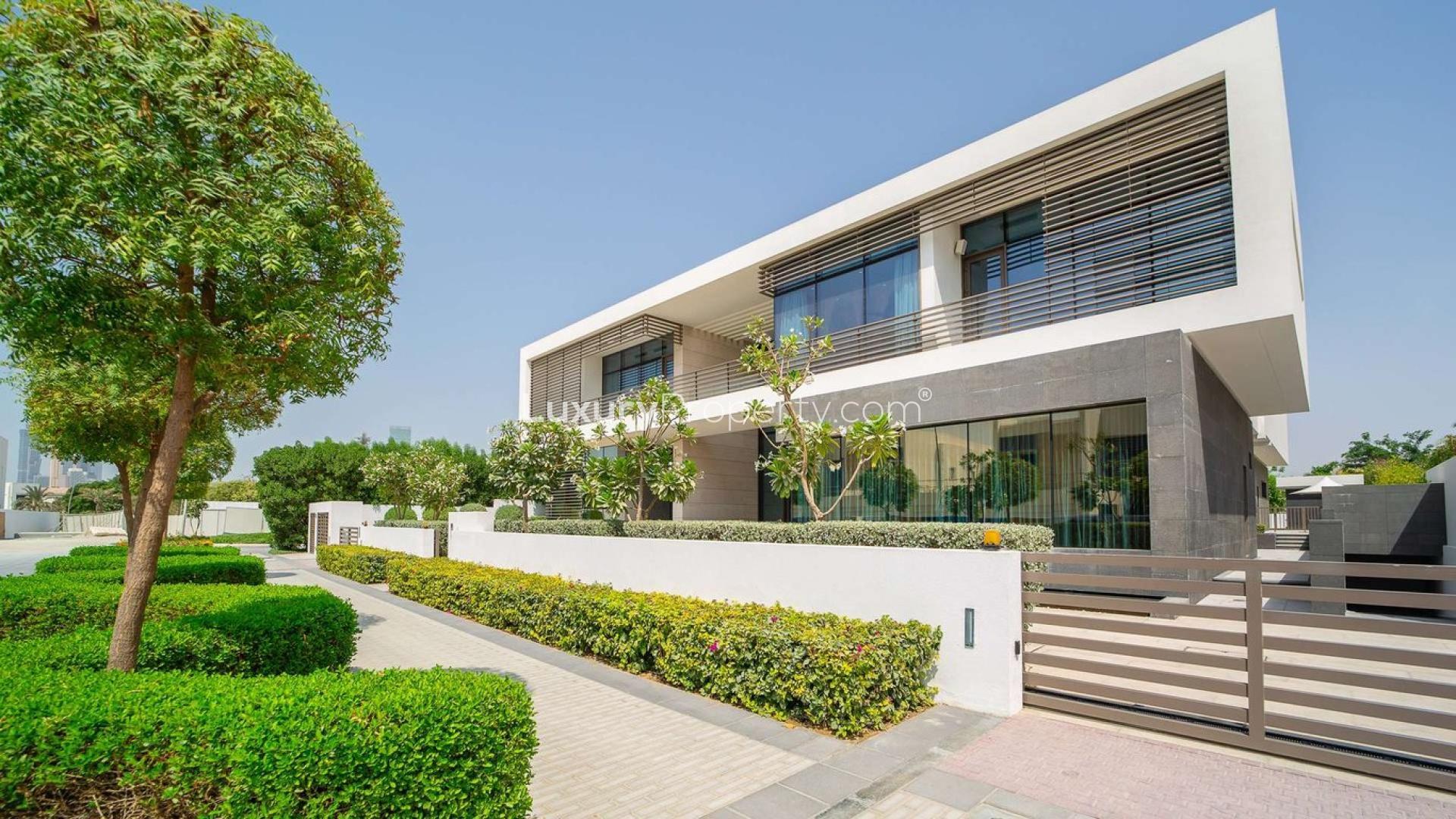 Luxury villa exterior in District One, Mohammed Bin Rashid City, for sale