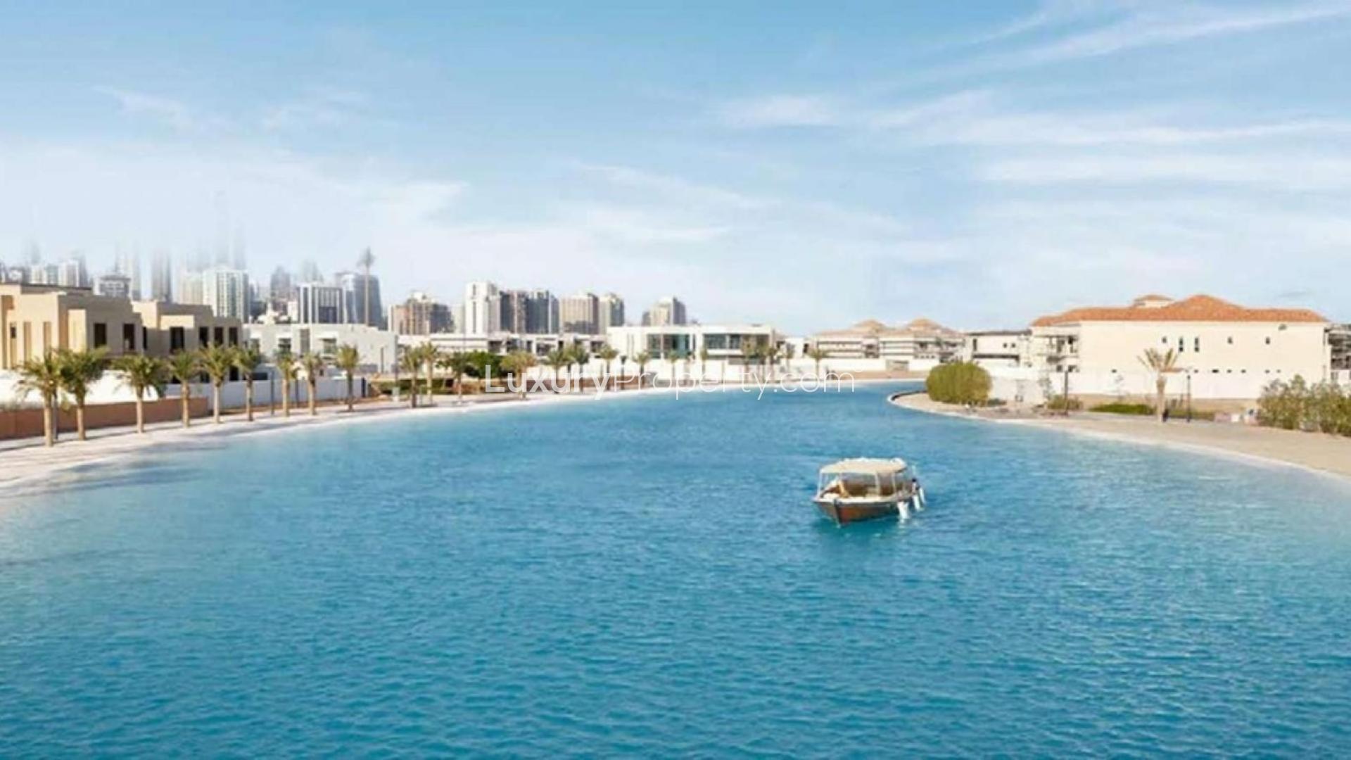 Luxurious waterfront villa view at District One, Mohammed Bin Rashid City, for sale
