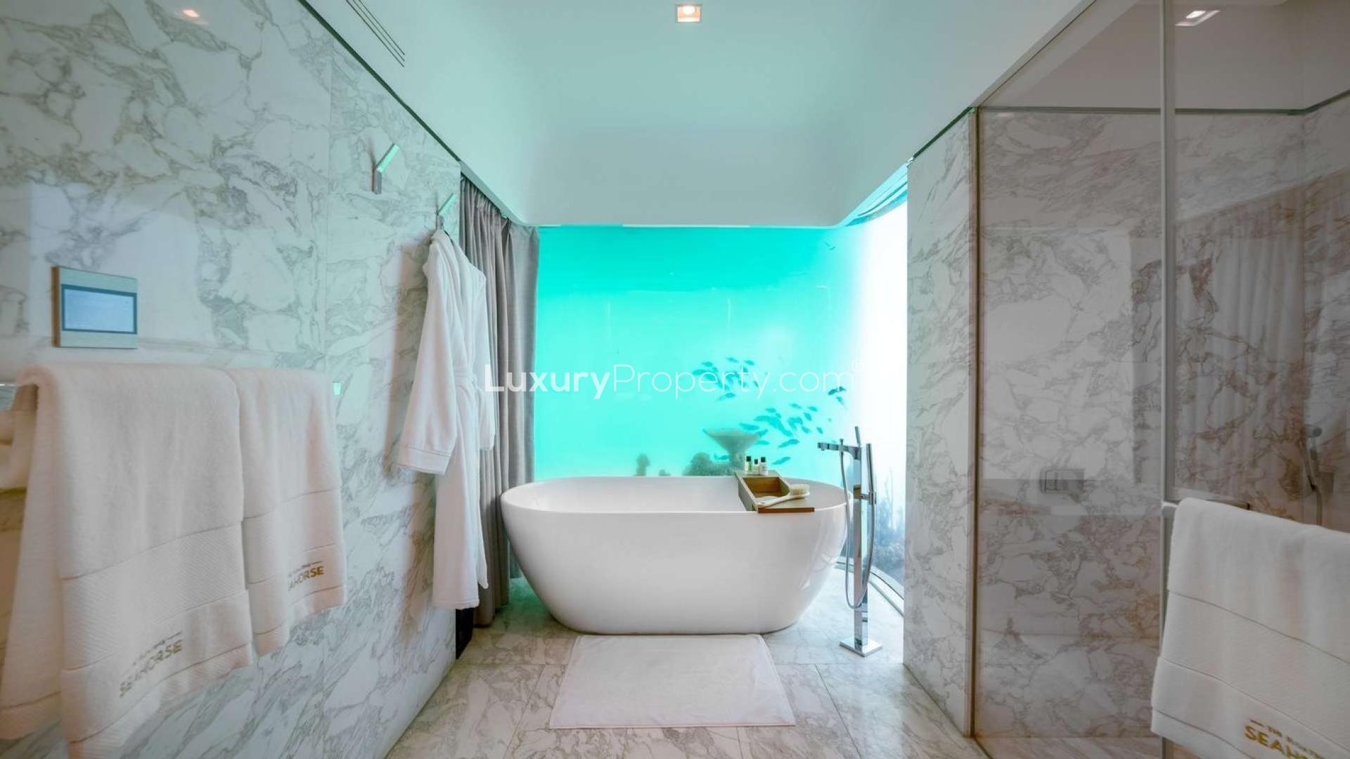 Floating Seahorse villa on turquoise waters, The World Islands, Dubai. Studio for sale