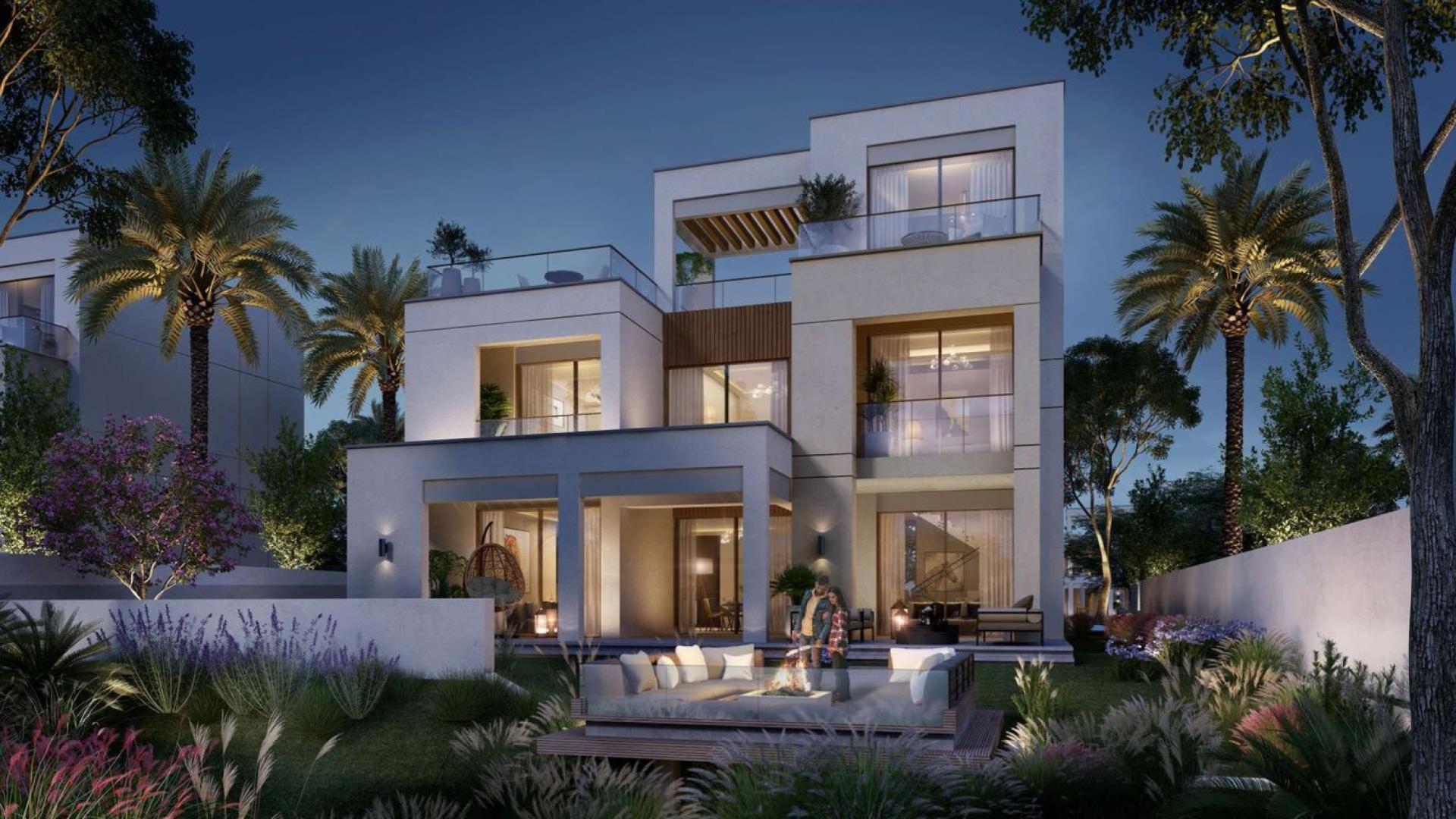 Modern villa exterior in Caya, Arabian Ranches 3, available for sale. Studio with three bathrooms