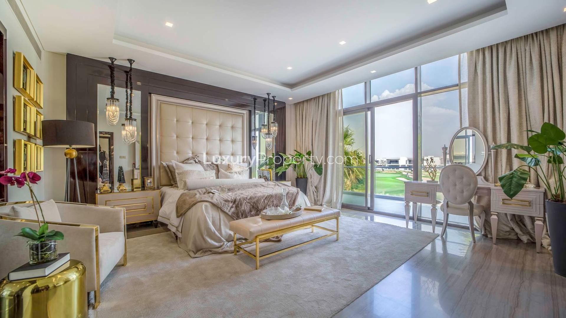 Luxurious living room in Trump Estate villa, Damac Hills, Dubailand, with elegant decor
