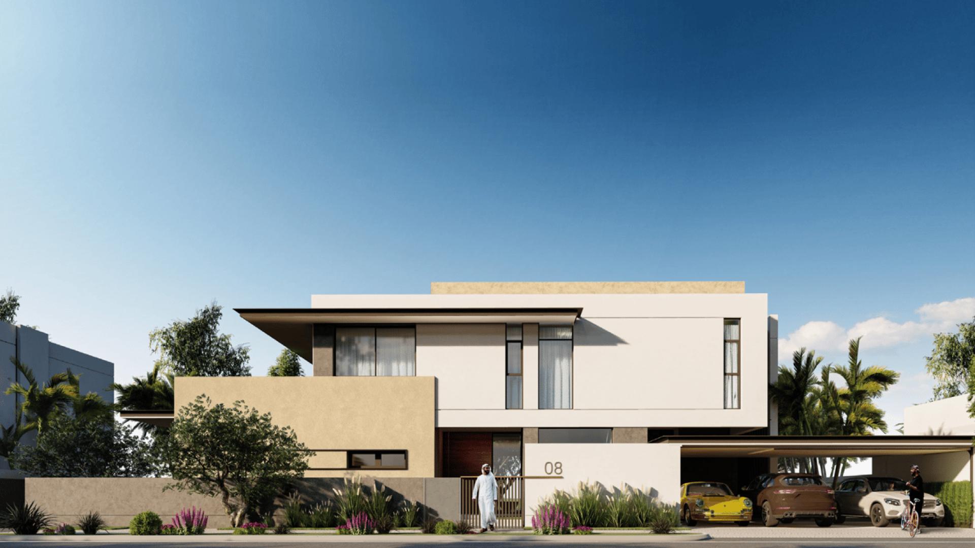 Modern villa exterior with lush landscaping in Tilal Al Furjan, Al Furjan District