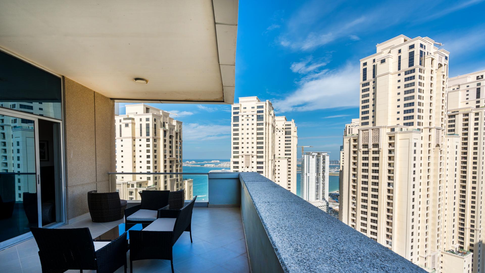 Luxurious furnished studio apartment interior in Paloma Tower, Dubai Marina, modern design