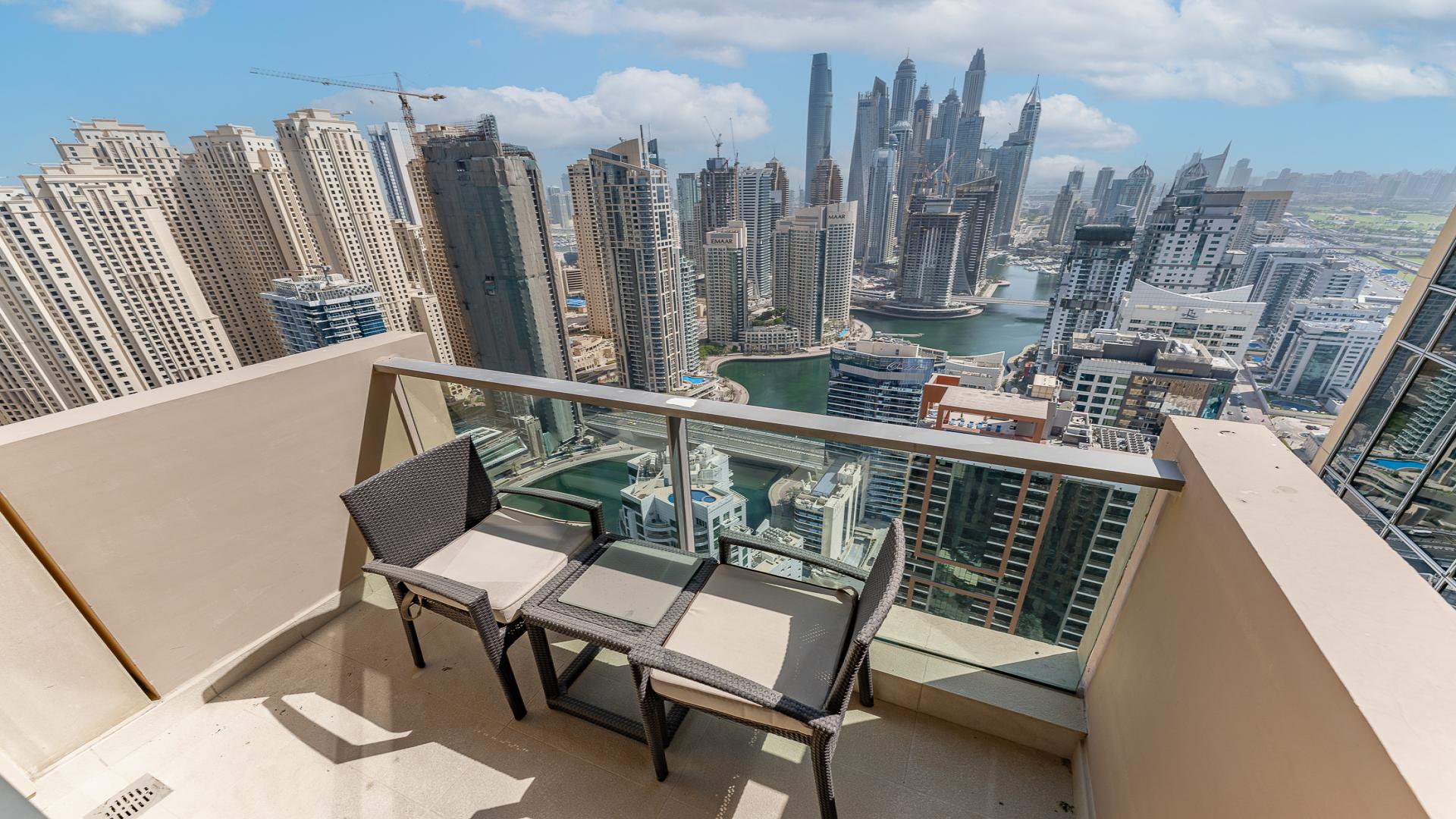 High-floor studio view of Dubai Marina skyline from JW Marriott, apartment for sale
