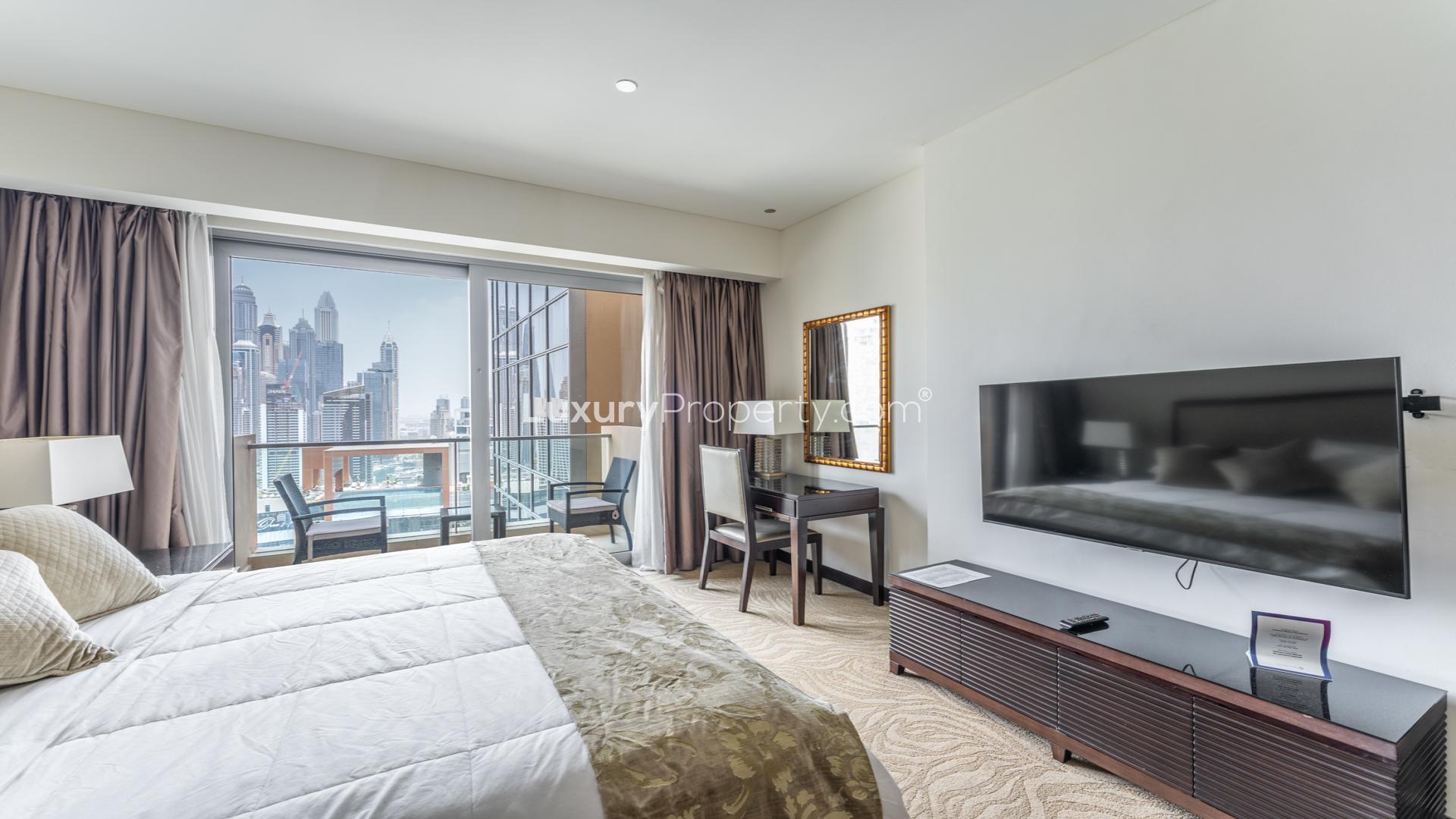 Furnished studio apartment with stunning marina views in Dubai Marina, JW Marriott Hotel Marina