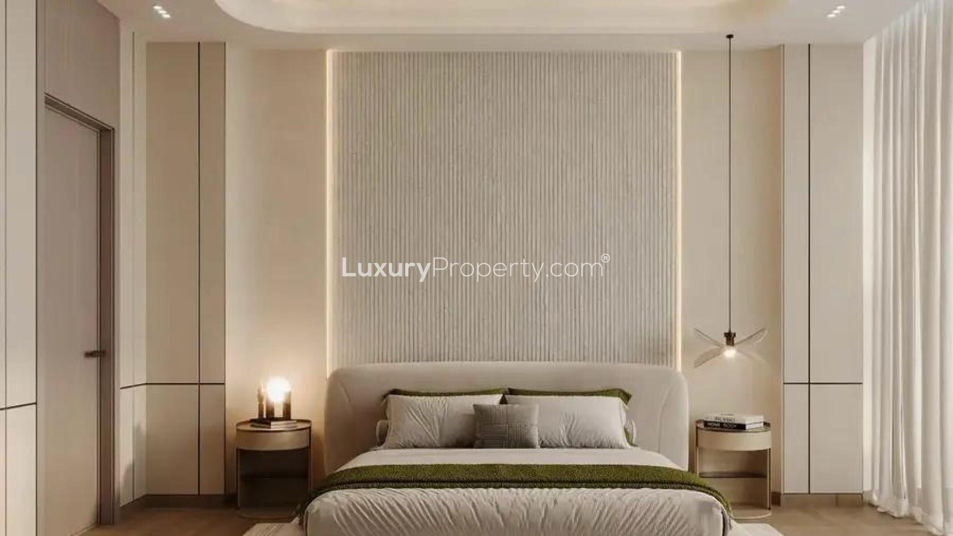 Apartment view from Binghatti Skyrise Tower B, Business Bay, featuring pool and city skyline