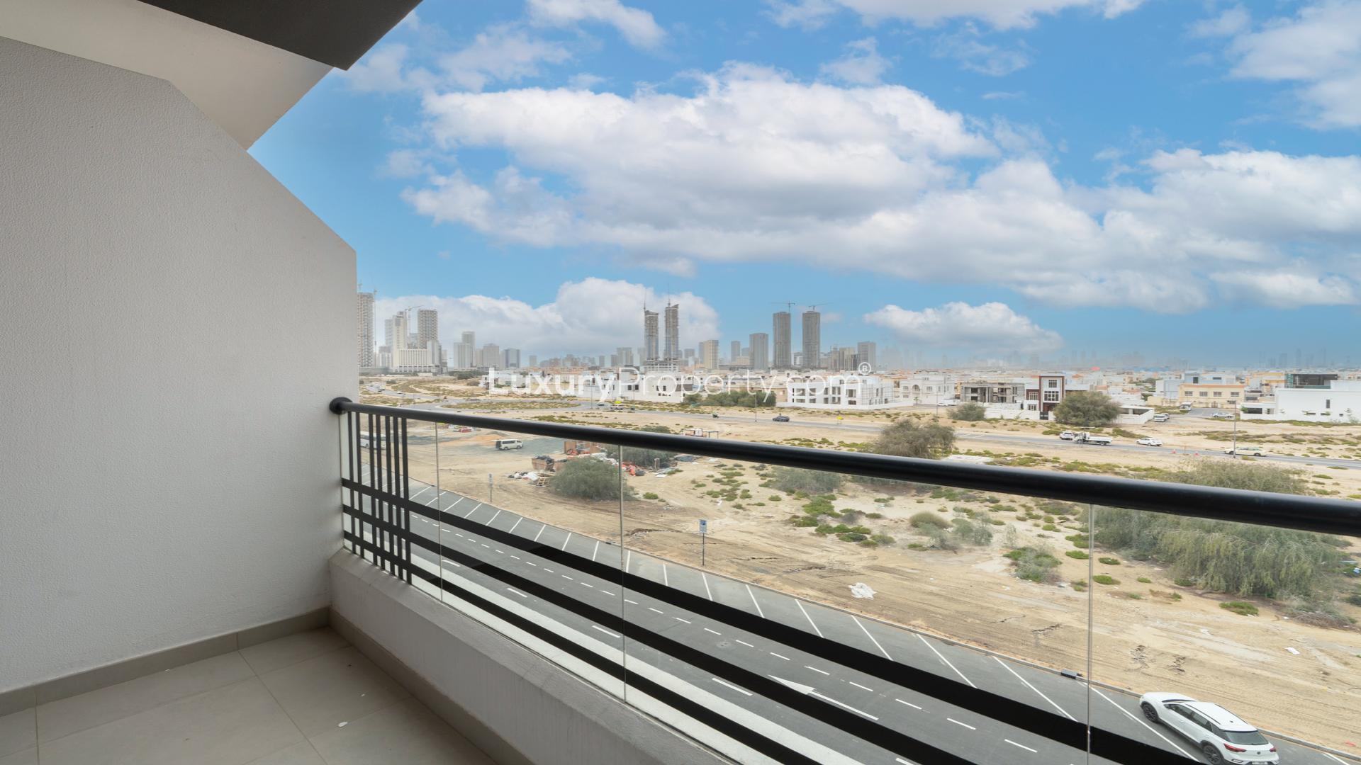 Studio apartment interior at Joya Blanca Residences, Arjan; features modern design and finishes