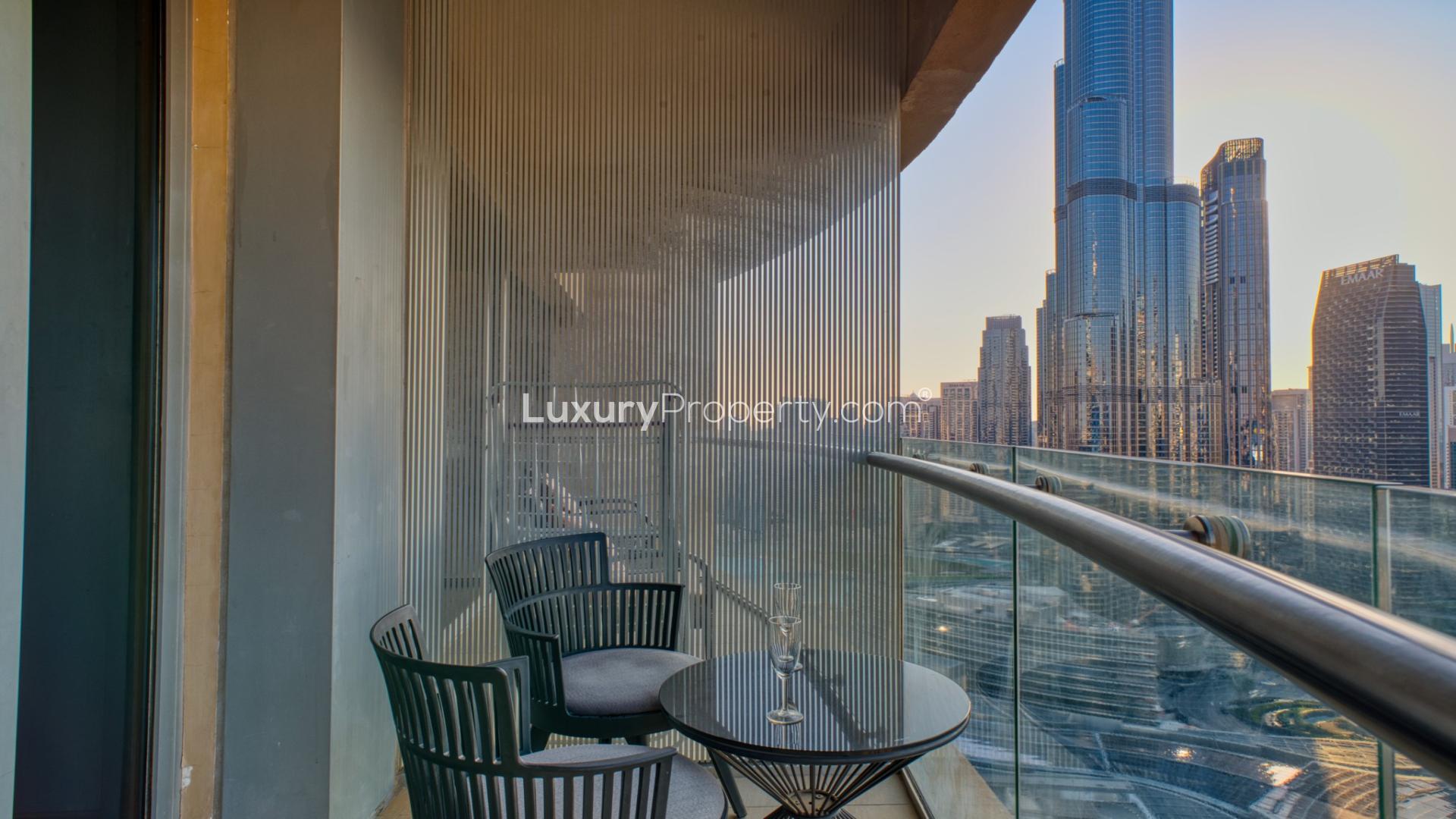 Skyline view of Kempinski Central Avenue residential apartment for sale in vibrant urban setting