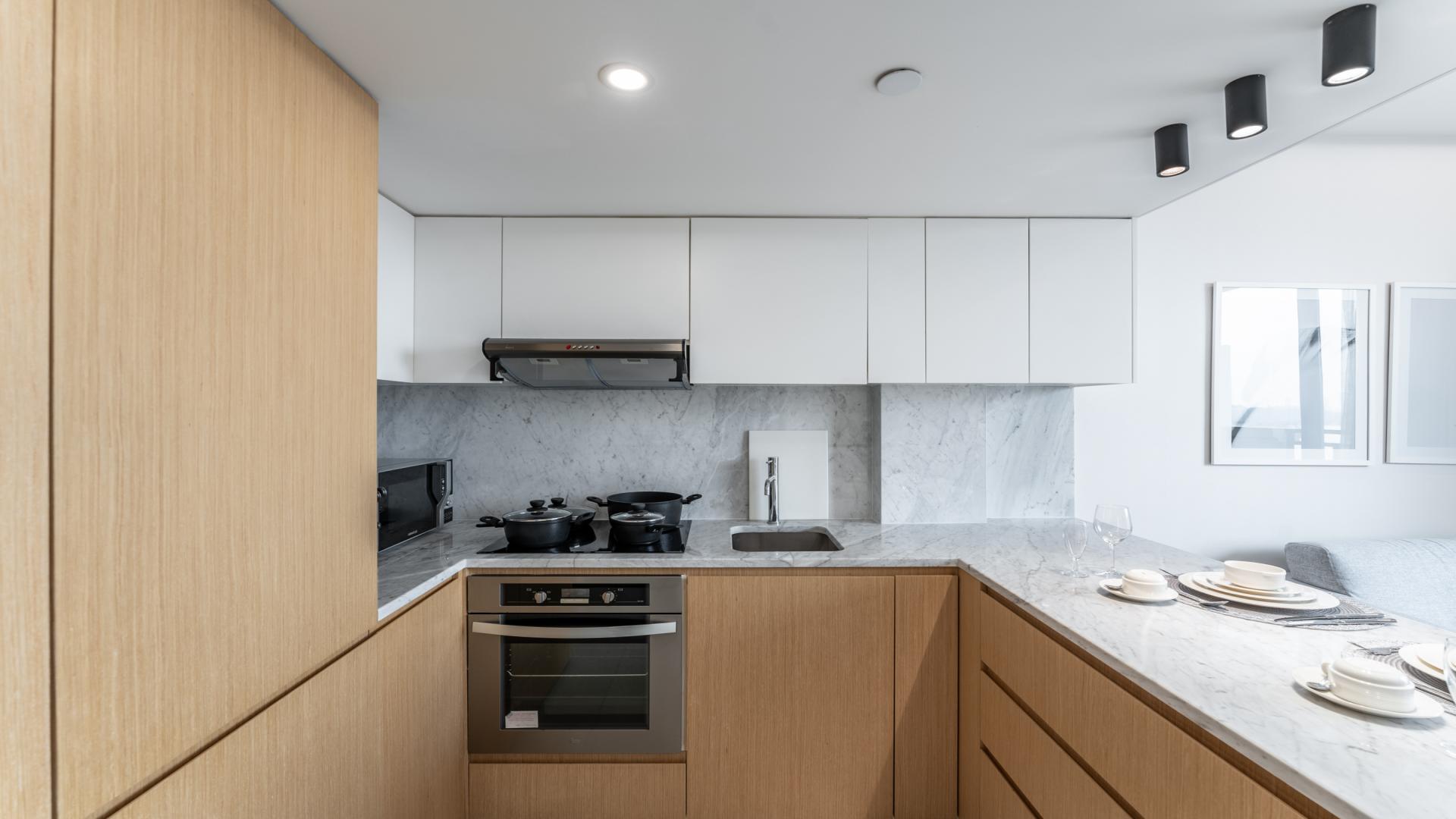 Penthouse studio living area with balcony view in Anantara Residences, Palm Jumeirah