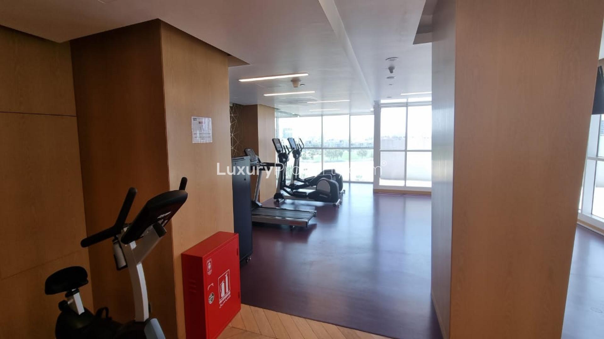 Outdoor pool area at Artesia, Damac Hills studio apartment for sale, LP35515