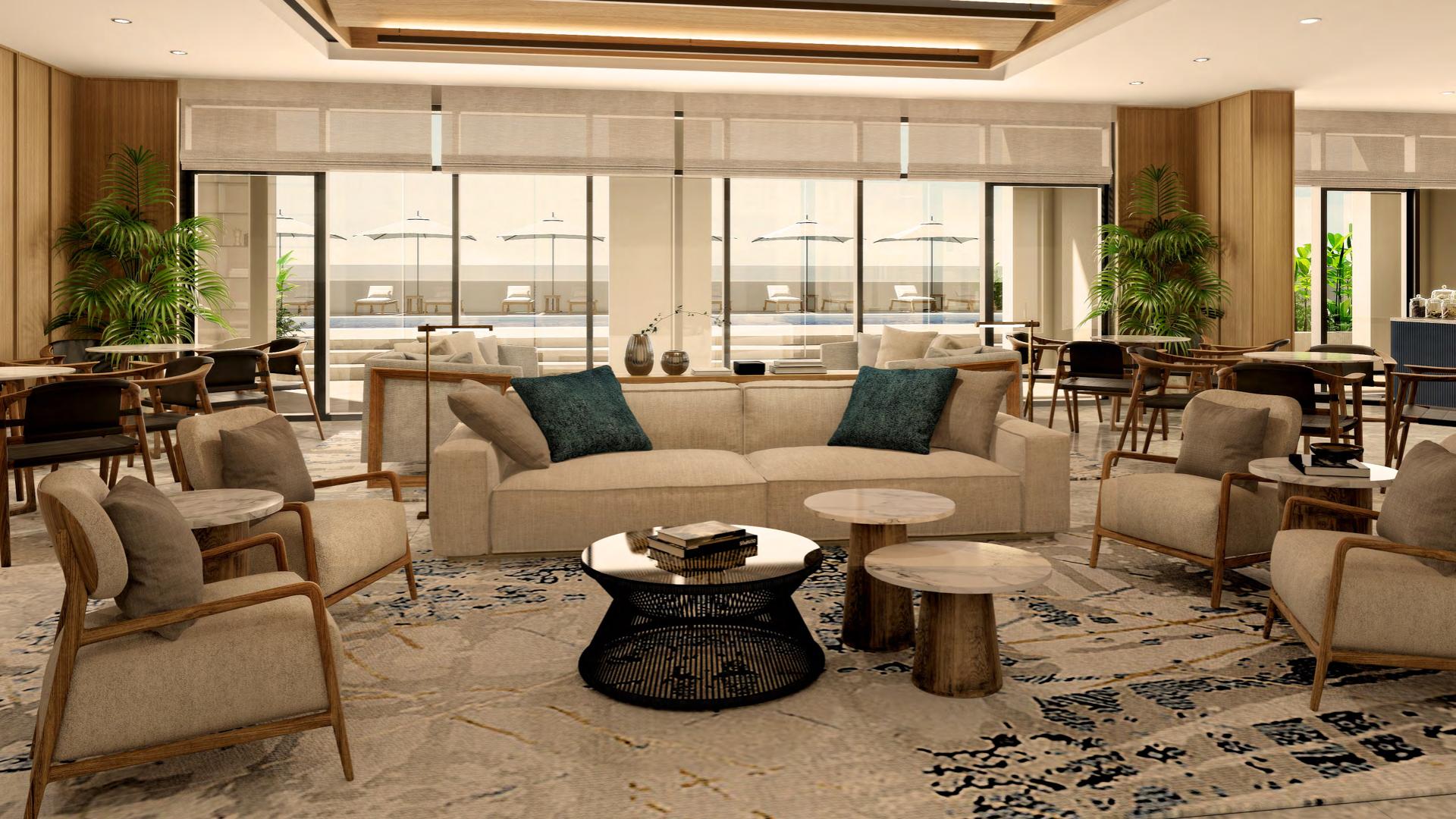 Luxurious lobby interior of Marriott Residences Tower 3, Al Barsha South, Dubai for sale