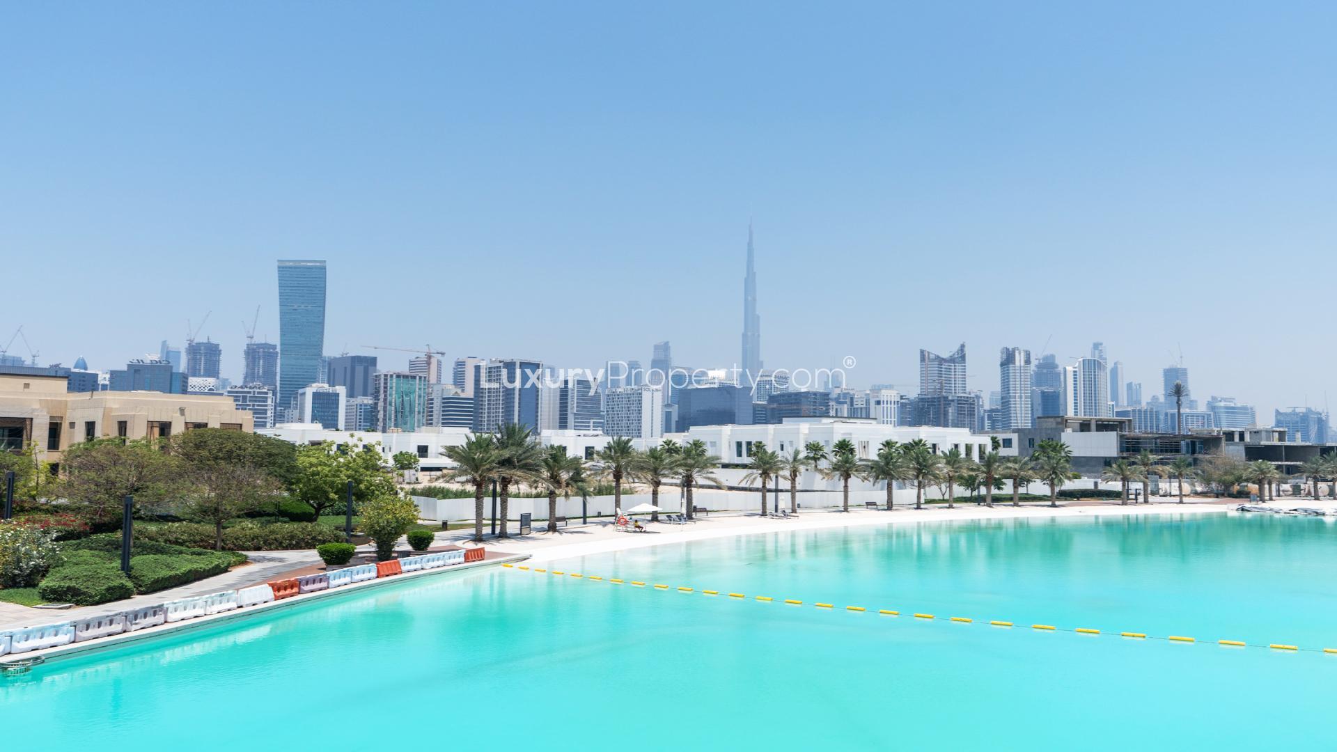 Double mansion plot for sale, lagoon view, District One, Mohammed Bin Rashid City