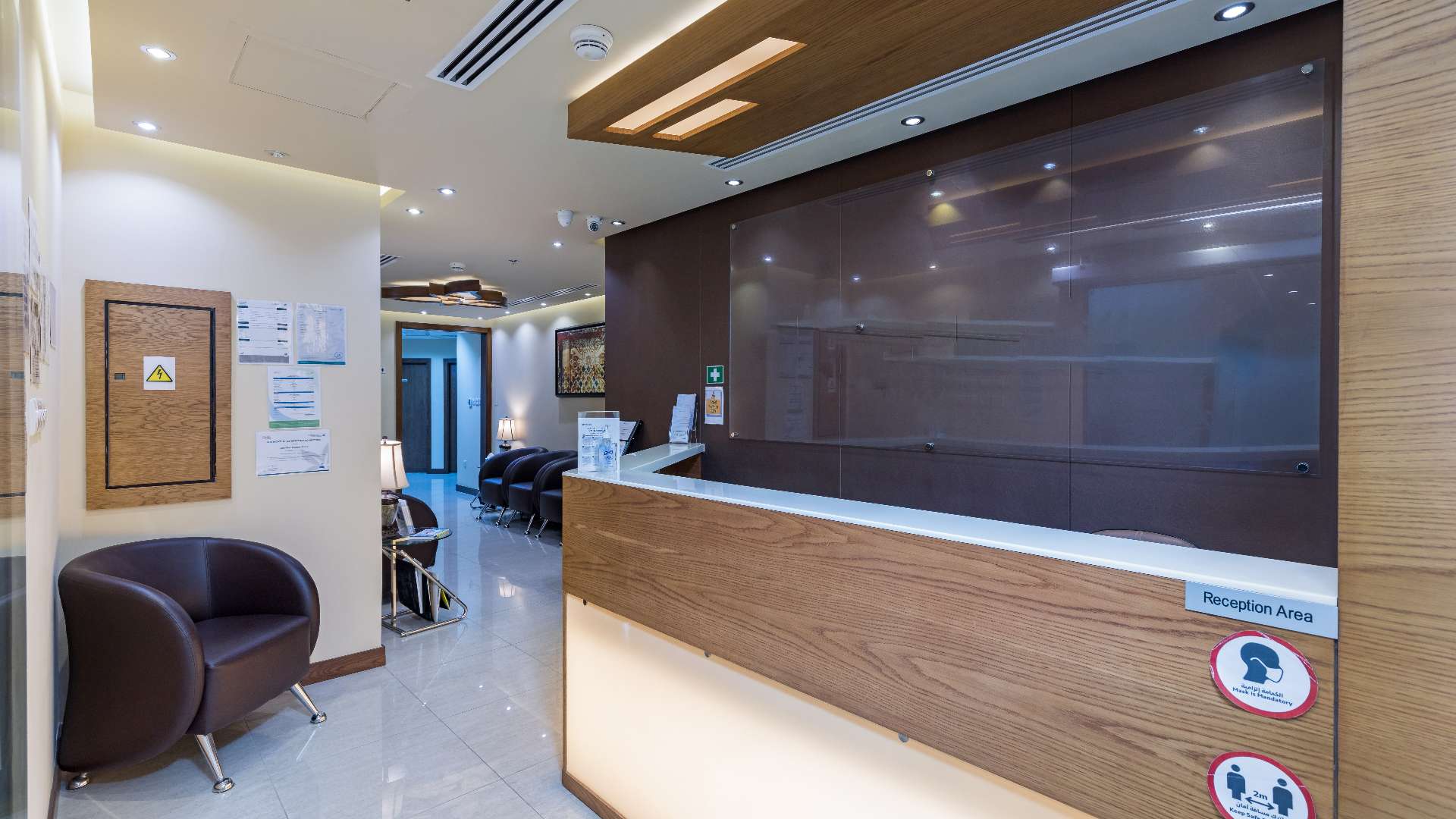 Hallway of outpatient clinic in Dubai Healthcare City, Ibn Sina Building, for sale