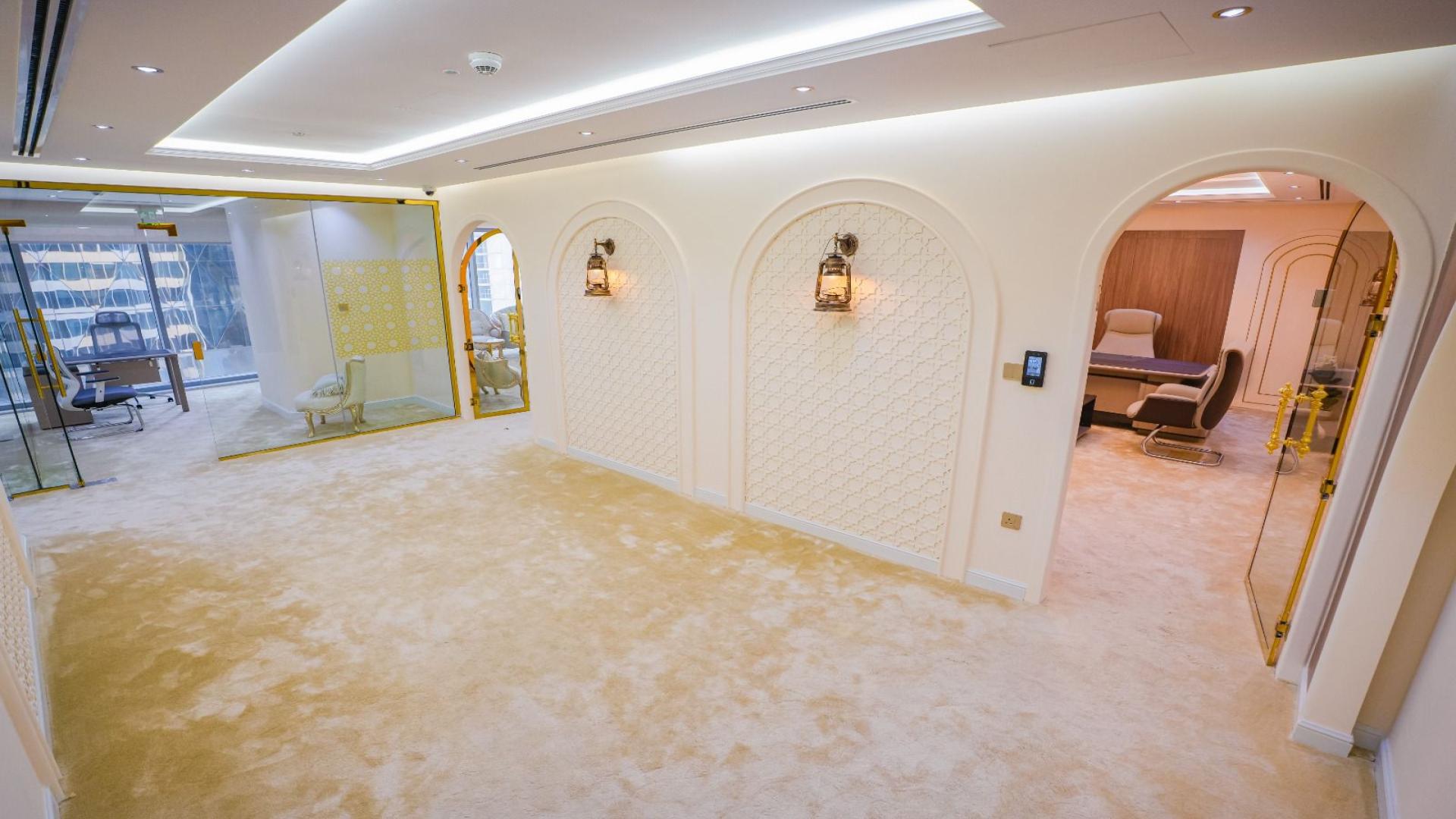 Modern office interior in Opal Tower, Business Bay, featuring elegant design and glass partitions