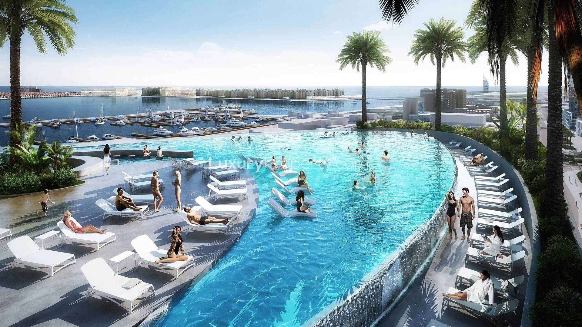 Ciel Tower in Dubai Marina at sunset, serviced residences for sale, great investment opportunity