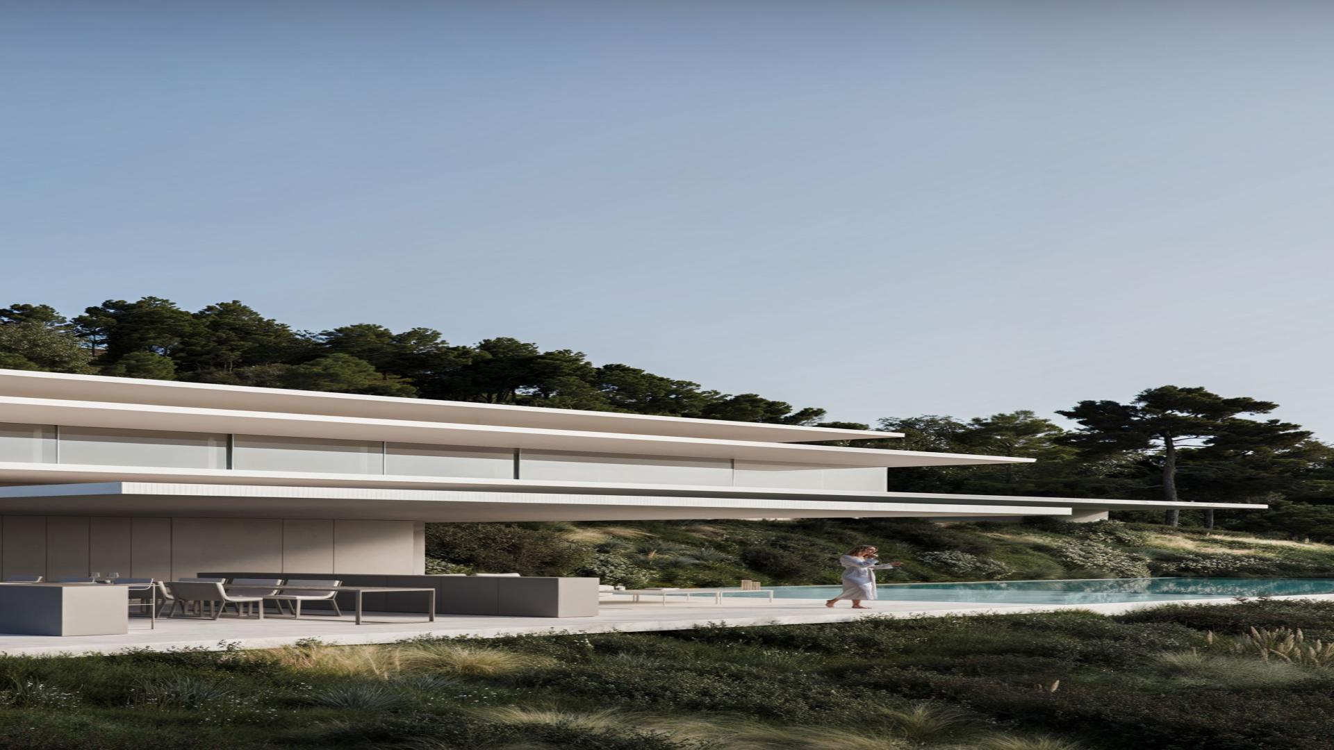 Modern La Reserva Sotogrande villa with spacious outdoor seating and scenic views