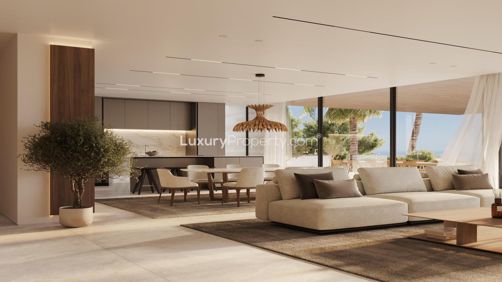 Luxurious villa terrace with infinity pool and stunning sea views in Benahavís, Málaga