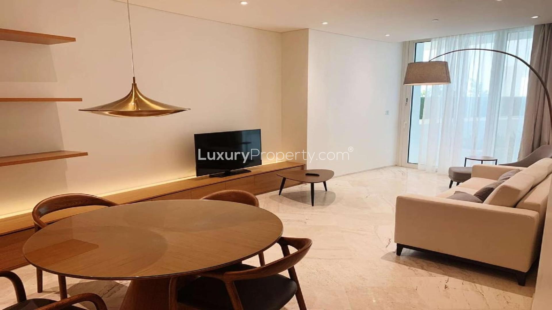 Modern bathroom with elegant sink in 1-bed apartment at The Five Hotel, JVC
