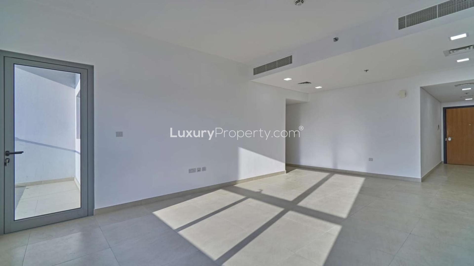 Modern lobby area in Al Barsha apartment building near Mall of the Emirates