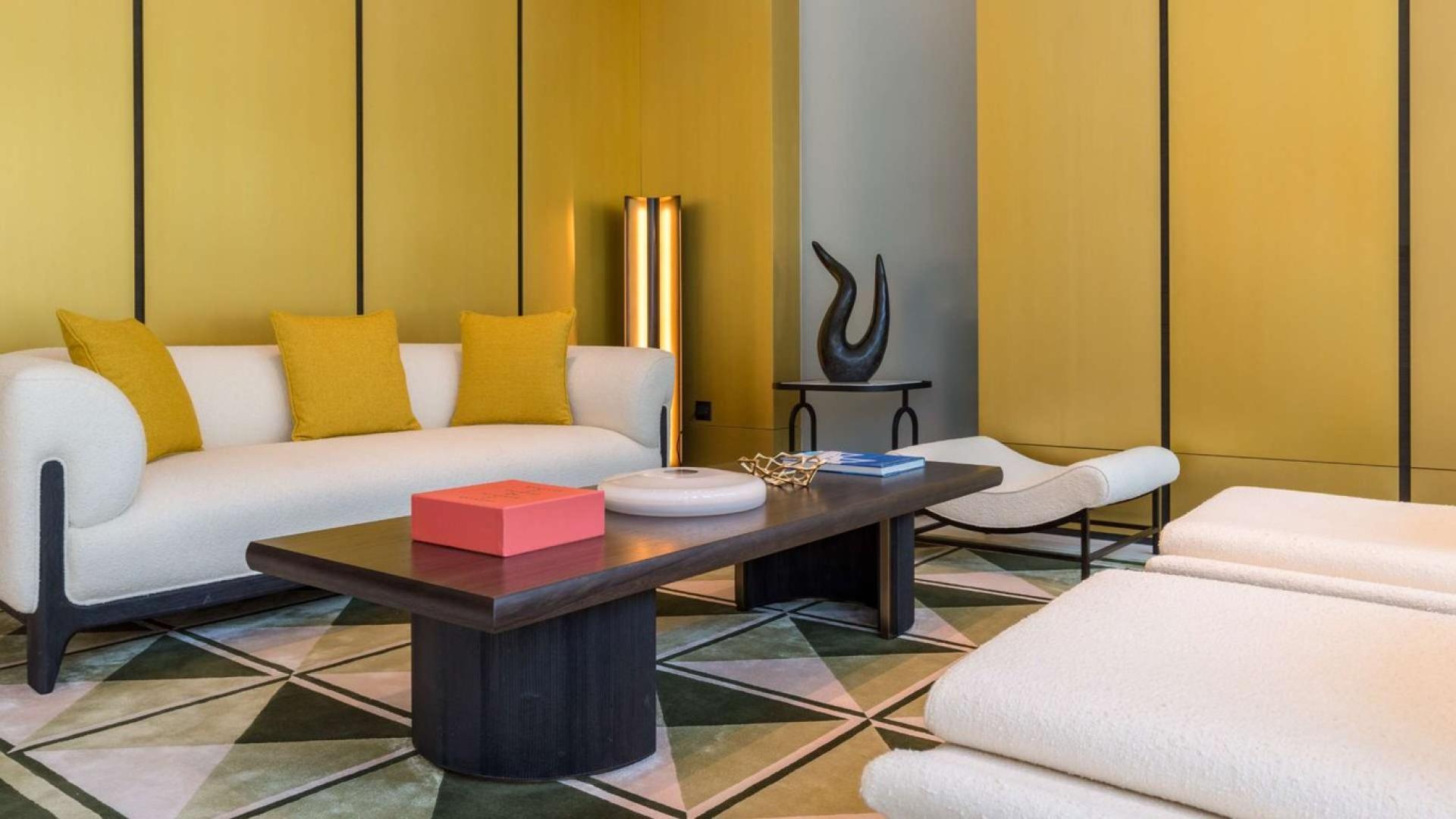 Luxury furnished bedroom with city view in Eden House, Al Satwa, Dubai apartment