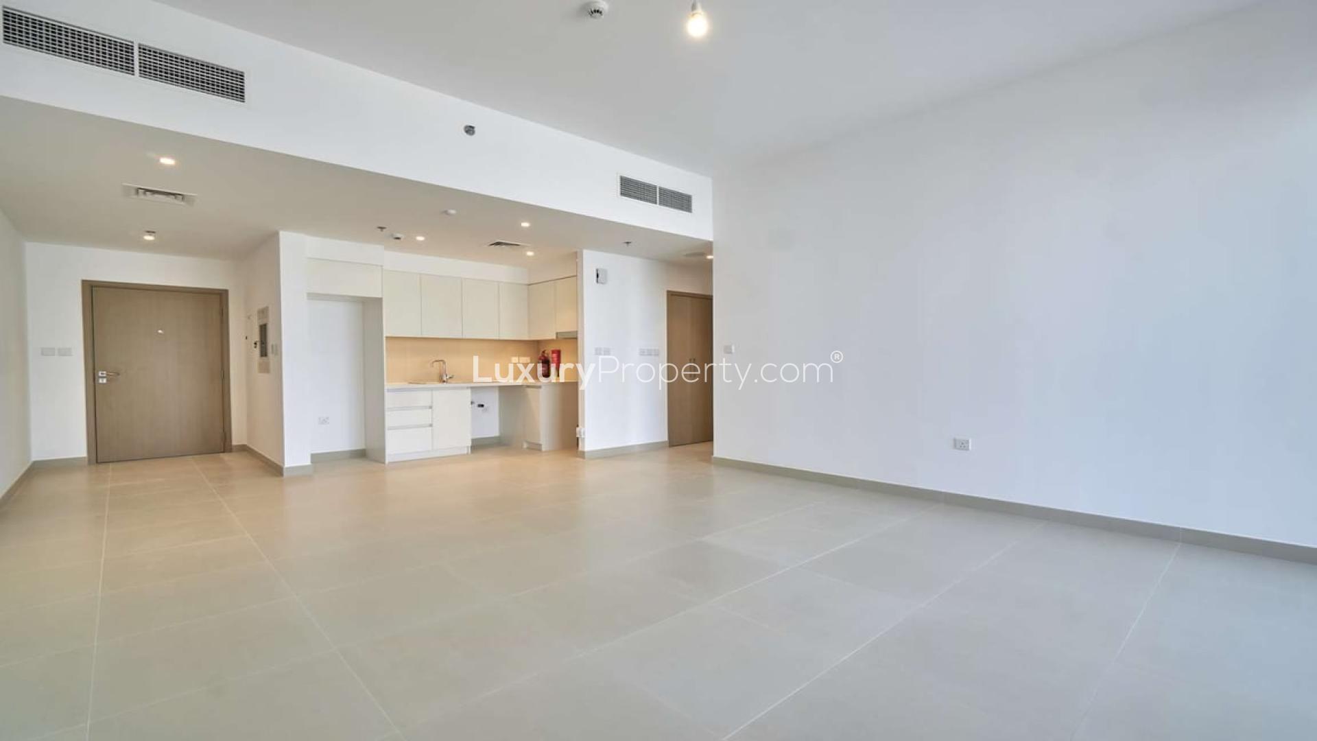 Brand new bedroom interior in Creek Horizon Tower apartment, Dubai Creek Harbour