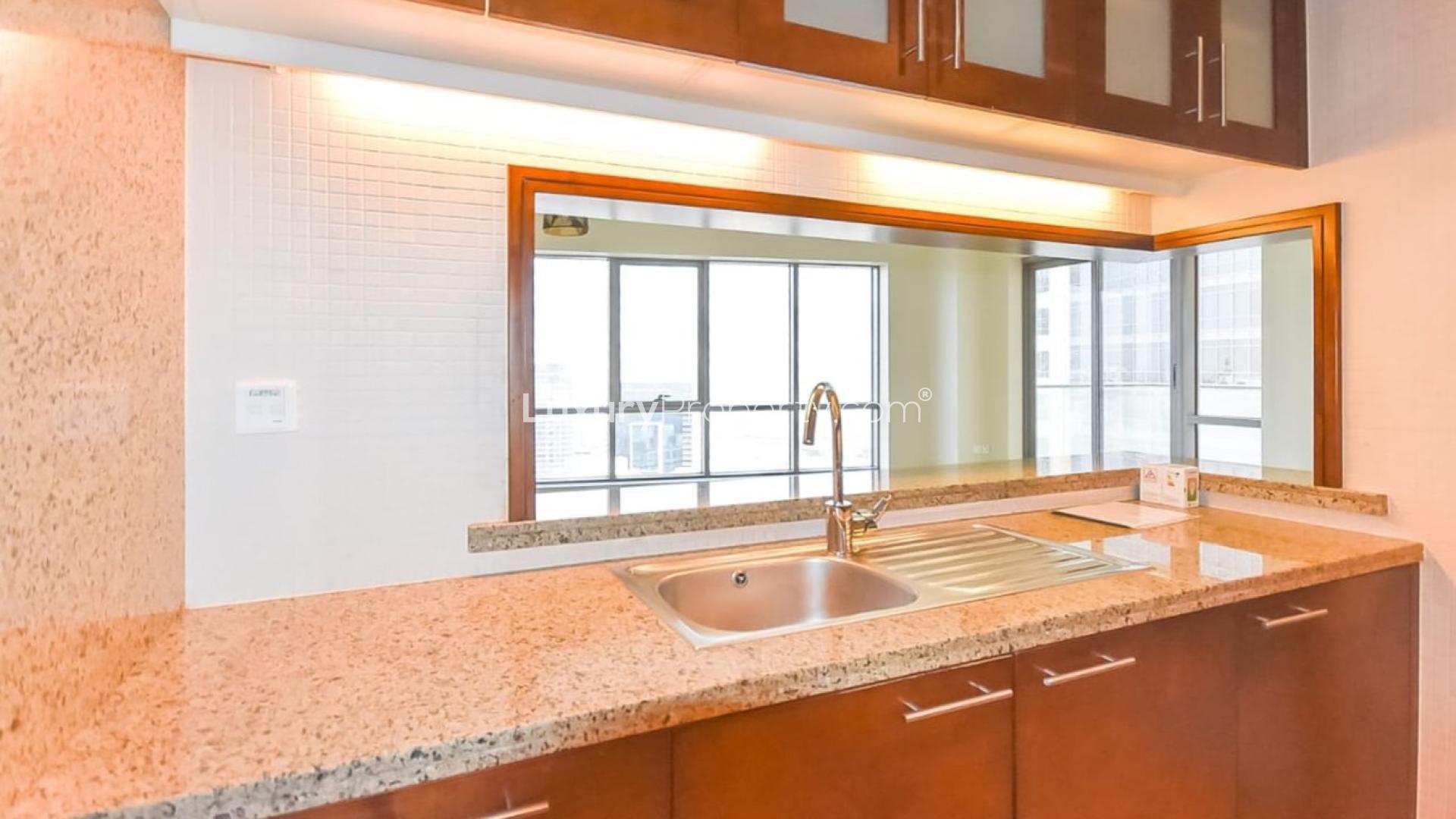 High-floor apartment living room with large windows in South Ridge, Downtown Dubai