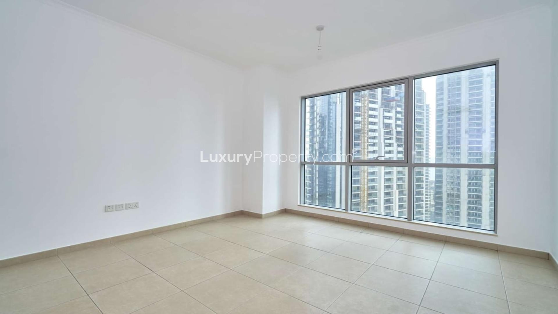 High-rise view from Residences Tower 1, Downtown Dubai, overlooking pool and cityscape