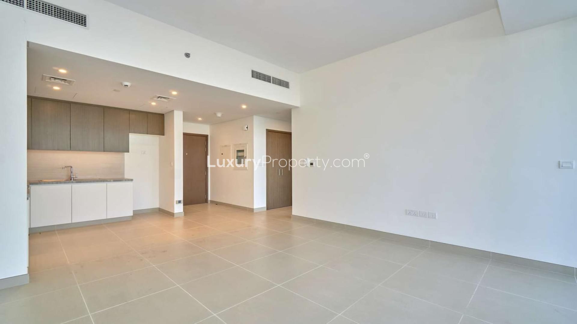Brand new one-bedroom apartment interior with modern kitchen in Dubai Marina, 5242