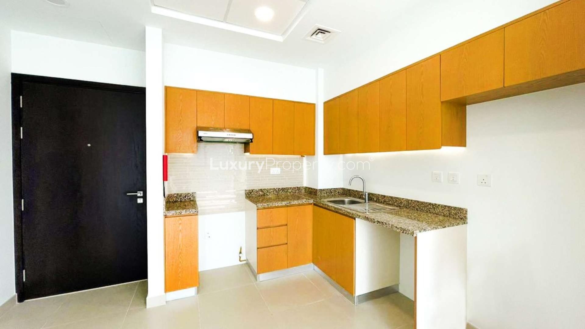 Bright living room in Bellevue Towers apartment, Downtown Dubai with city view