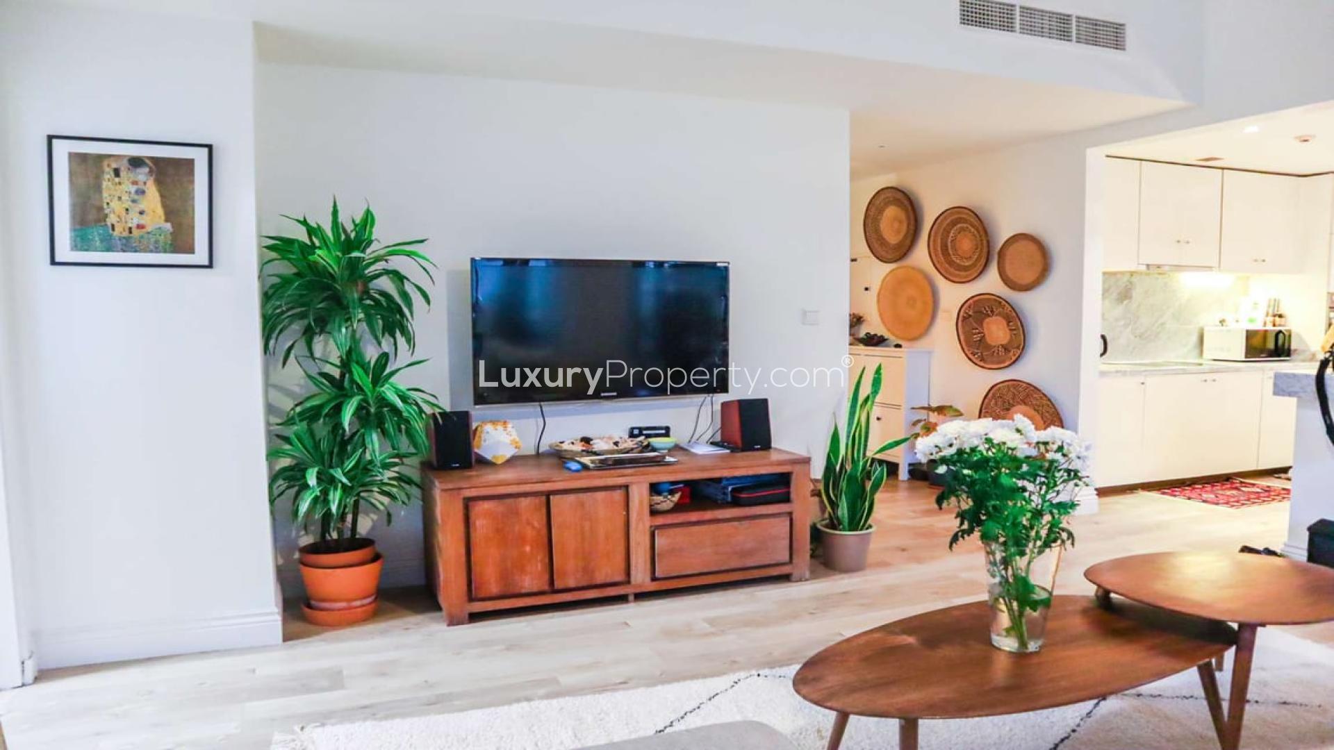 Furnished living room in South Ridge Tower 3 apartment, Downtown Dubai, with modern decor