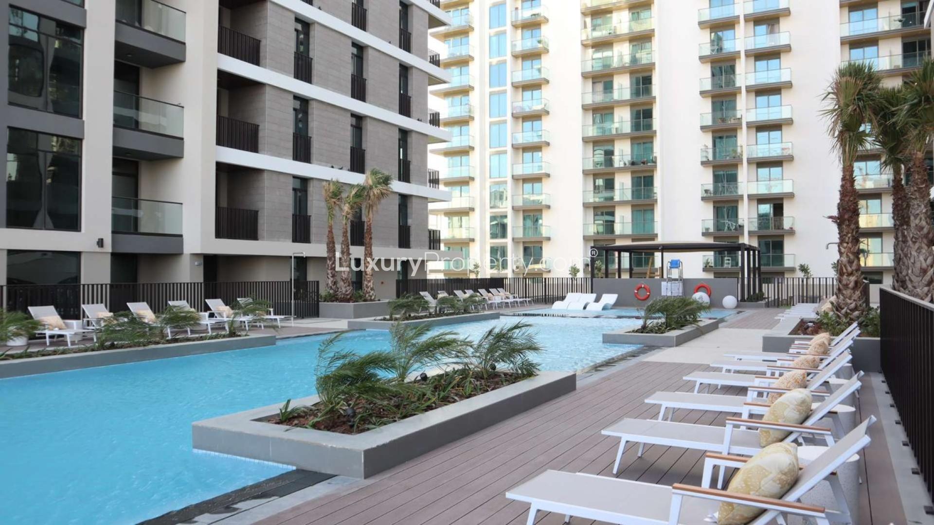 High-floor 1-bedroom apartment pool view in Wilton Terraces, MBR City for rent