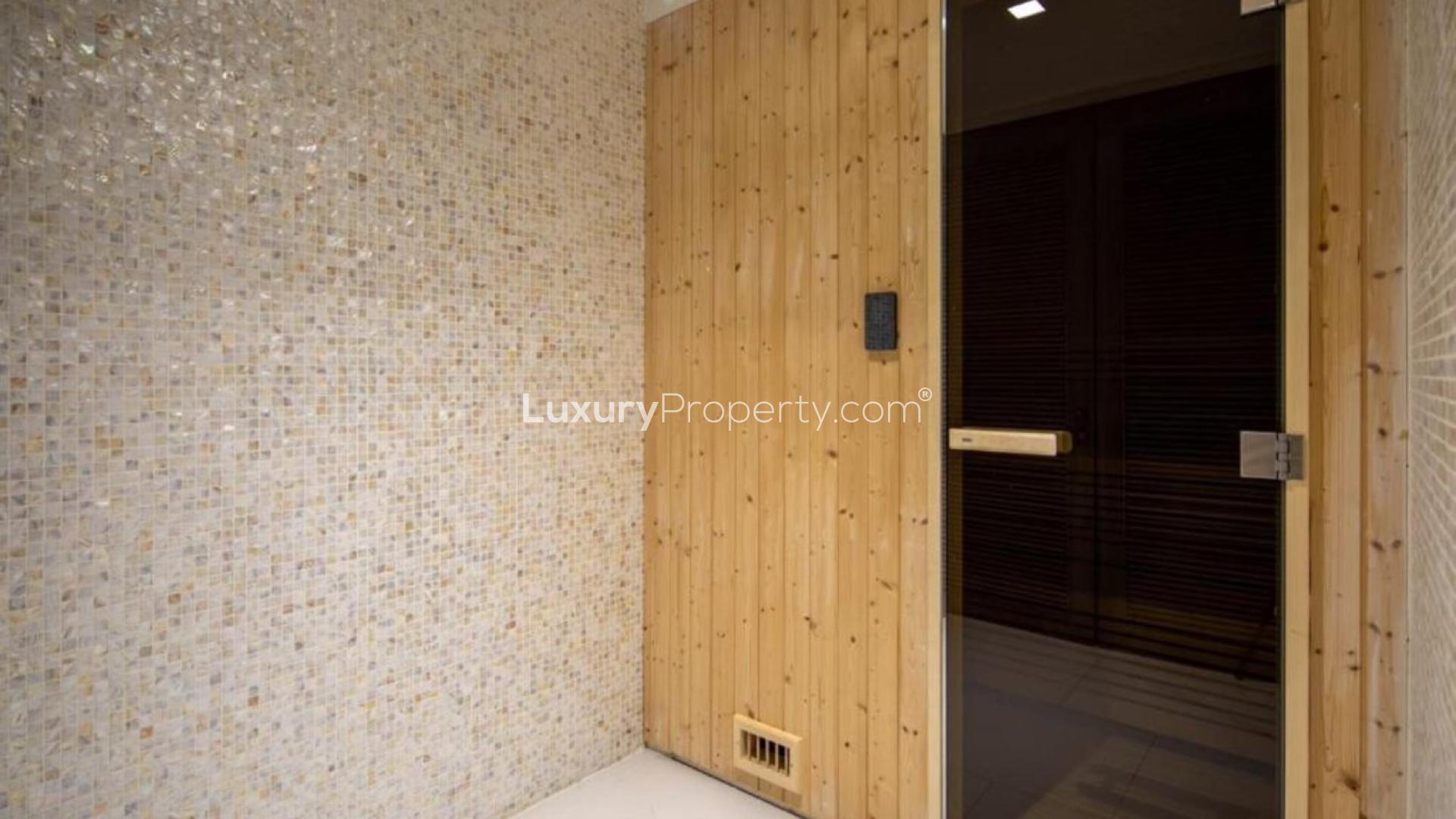 Sauna room in modern apartment, Soho Palm Jumeirah, available for rent