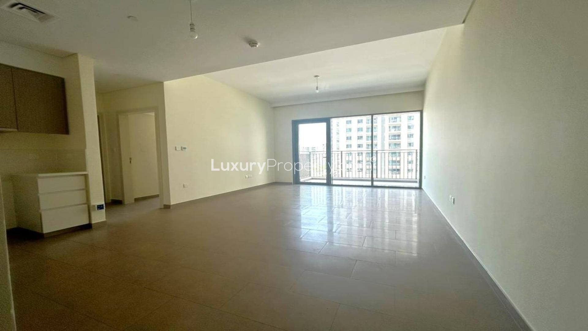 Unfurnished kitchen in 1-bedroom apartment, Park Heights, Dubai Hills Estate, available for rent