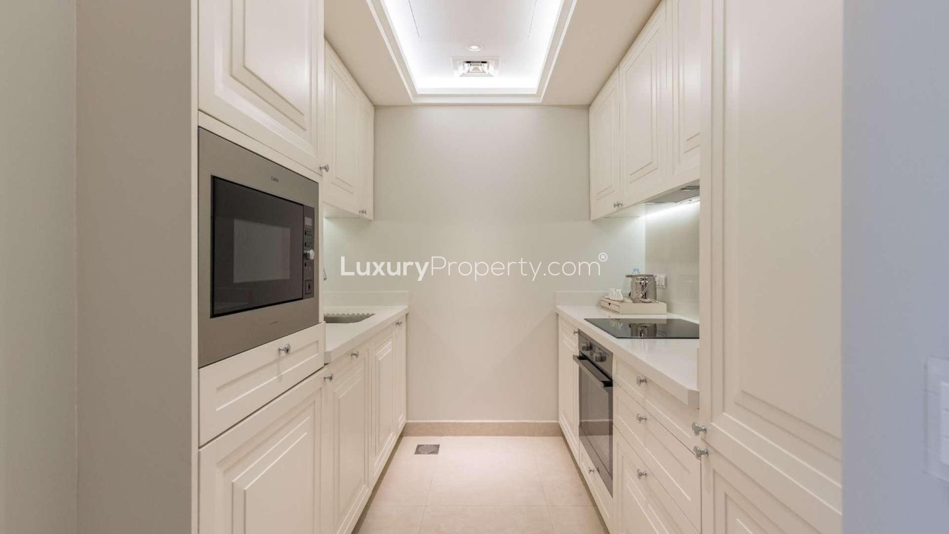 Luxurious living room in The Address The BLVD apartment, Downtown Dubai, with city views