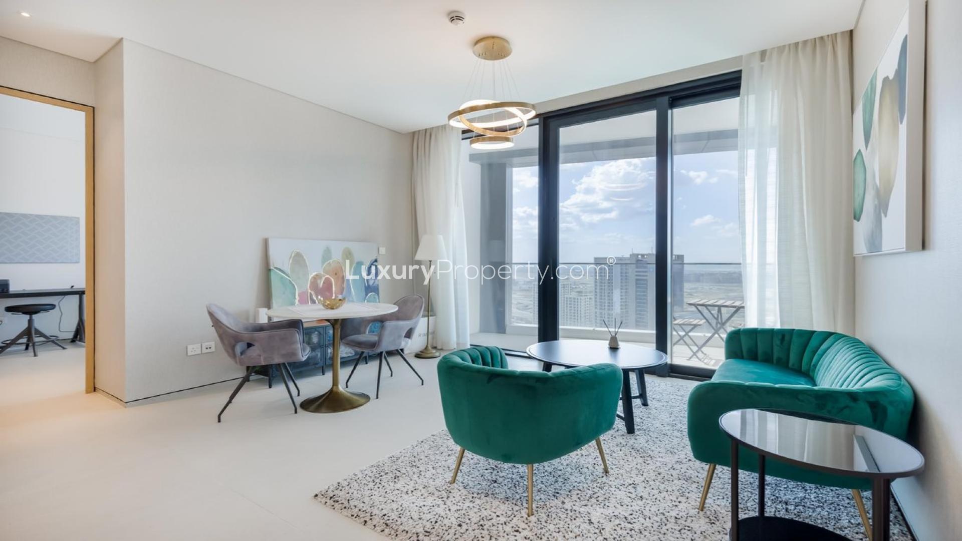 Skyline view from furnished apartment in The Address, Jumeirah Beach Residence, Dubai